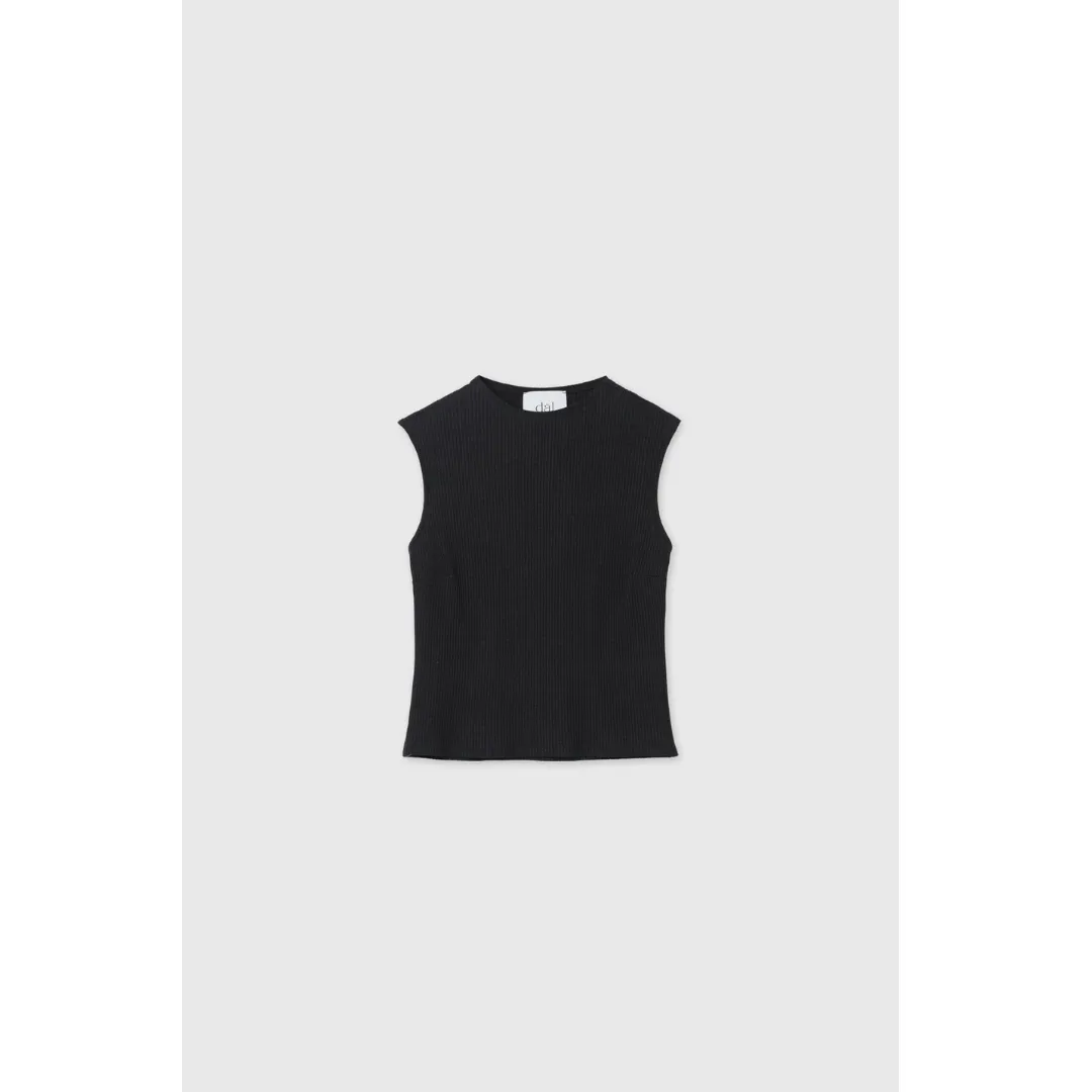 Hygienic Inner Layer DAL THE LABEL Modal Ribbed Knit Tank, Black