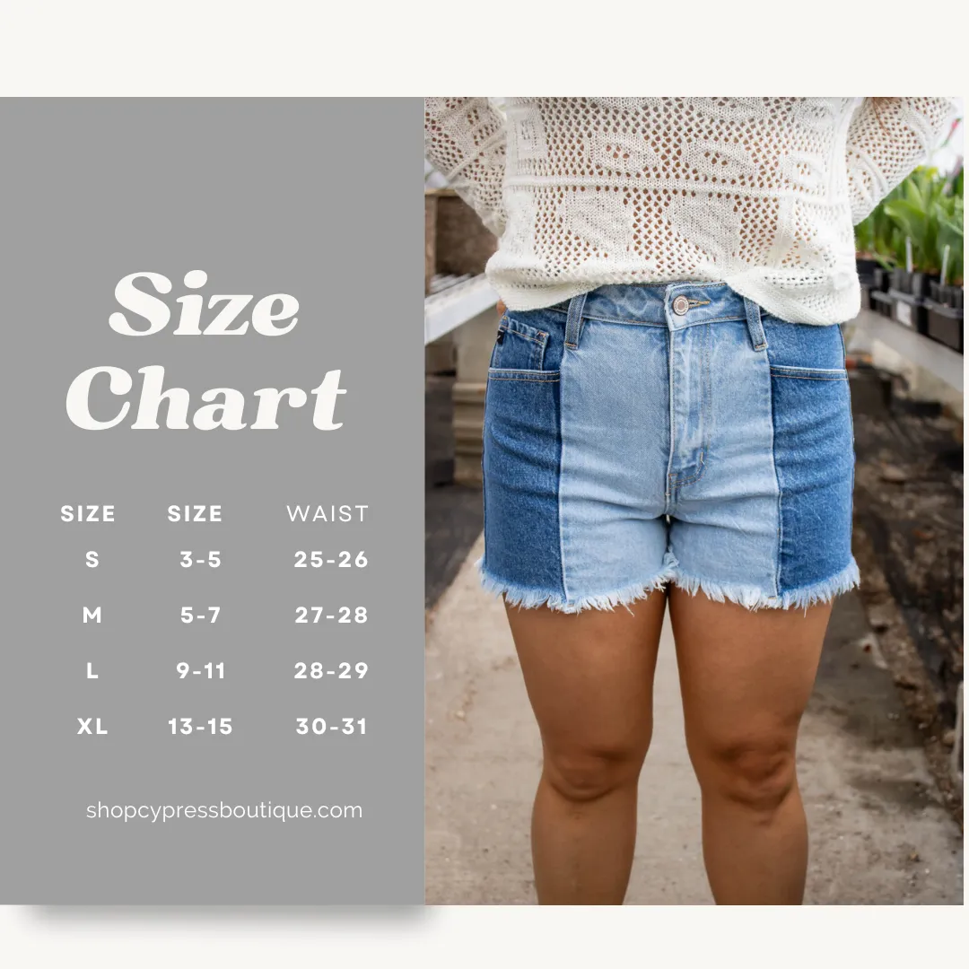 Dallas High Rise Two Tone Shorts