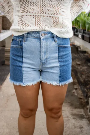 Dallas High Rise Two Tone Shorts