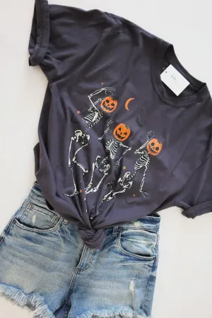 Recycled Material Blend Dancing Skeleton Pumpin Tee
