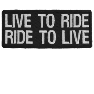 Daniel Smart Live To Ride Ride To Live Biker Saying Patch, 4 x 1.75 inches