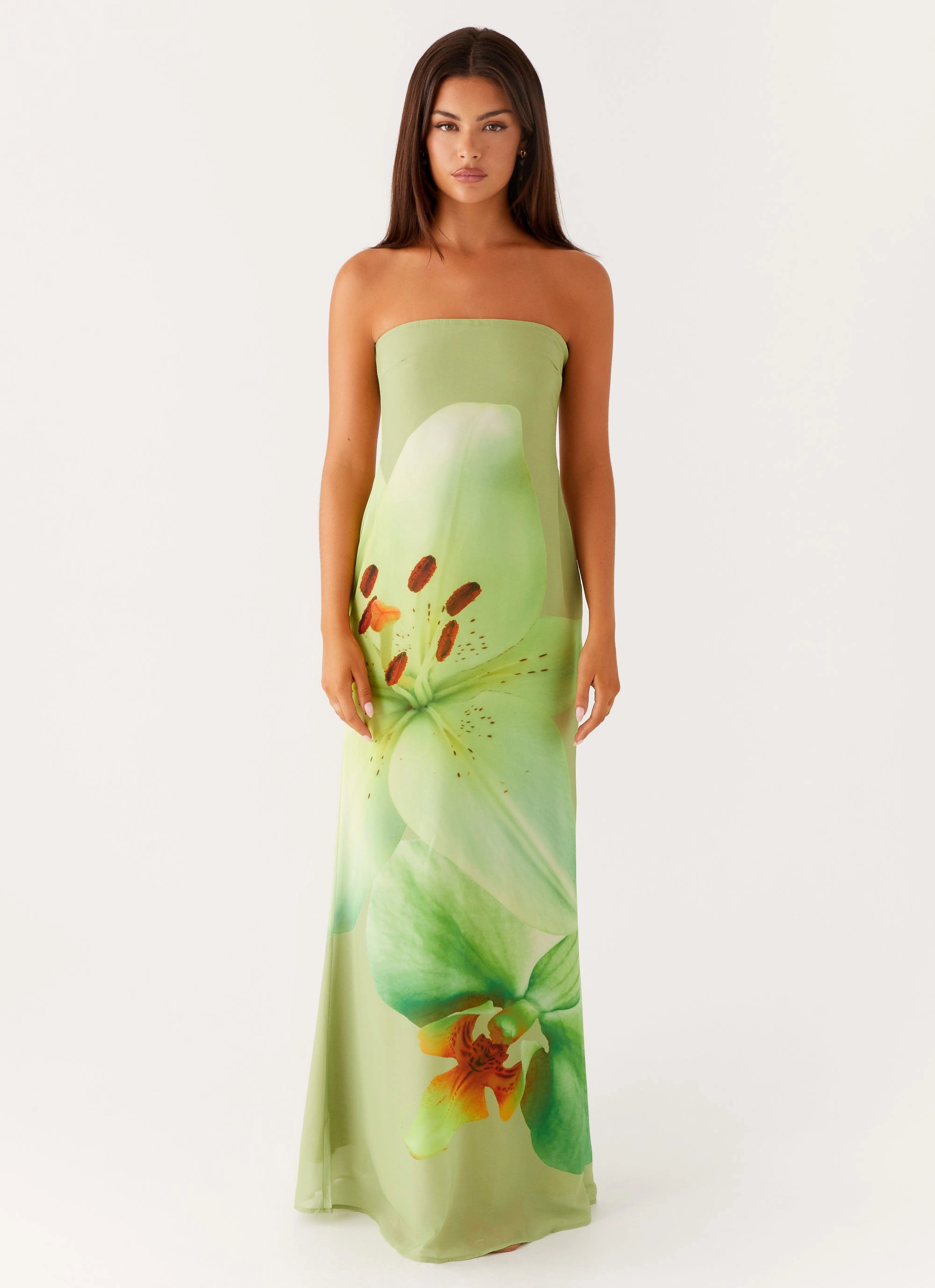 Sleek Design Fit Darcy Maxi Dress - Green Floral