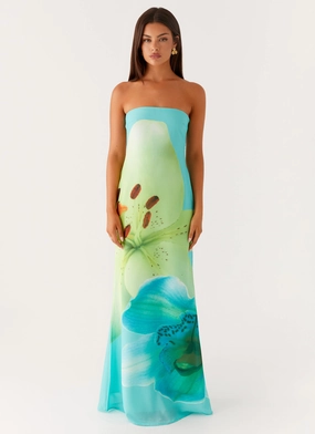 Tall Girl Darcy Maxi Dress - Turquoise Floral