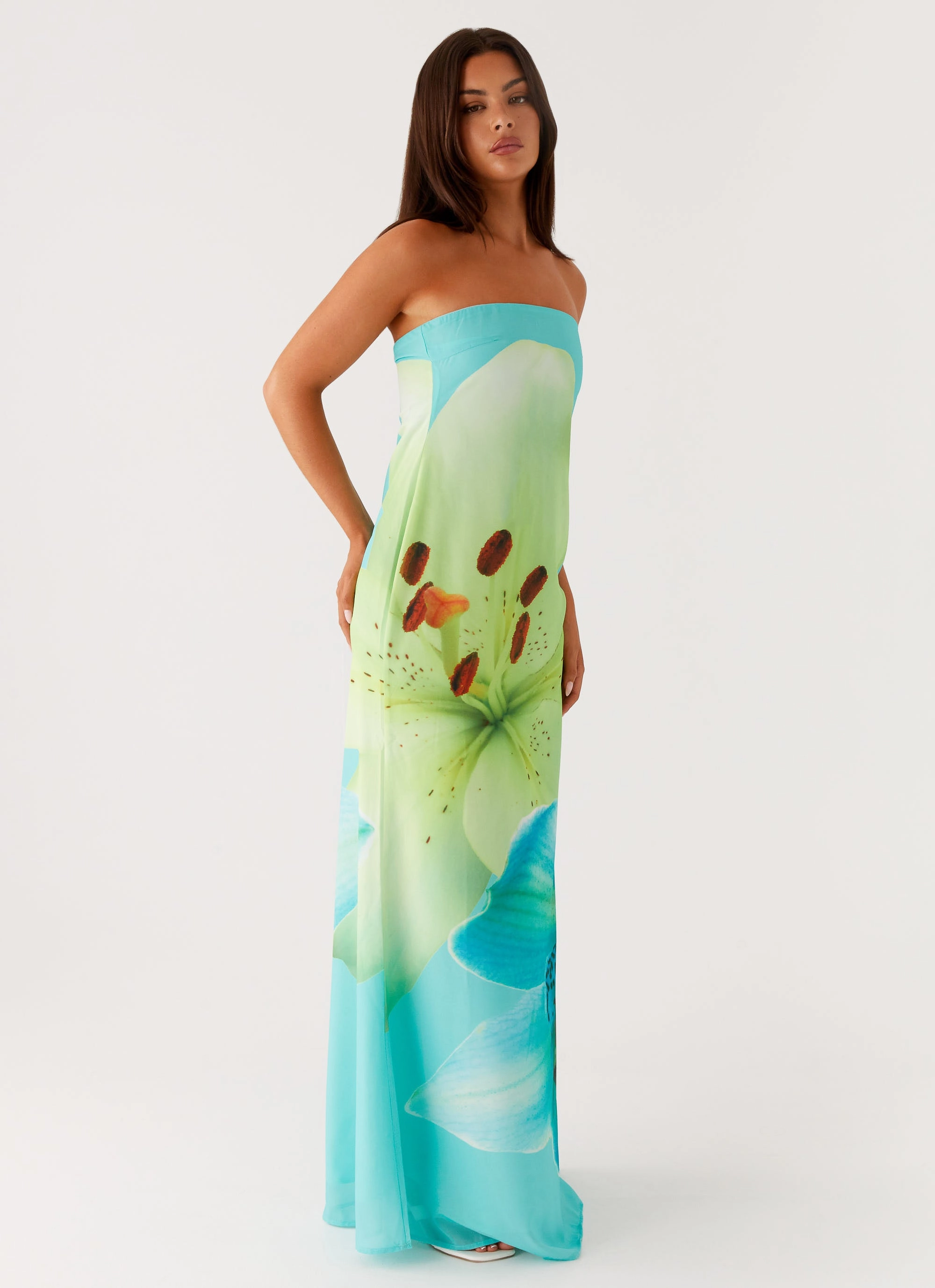 Soft Composition Day Love Darcy Maxi Dress - Turquoise Floral
