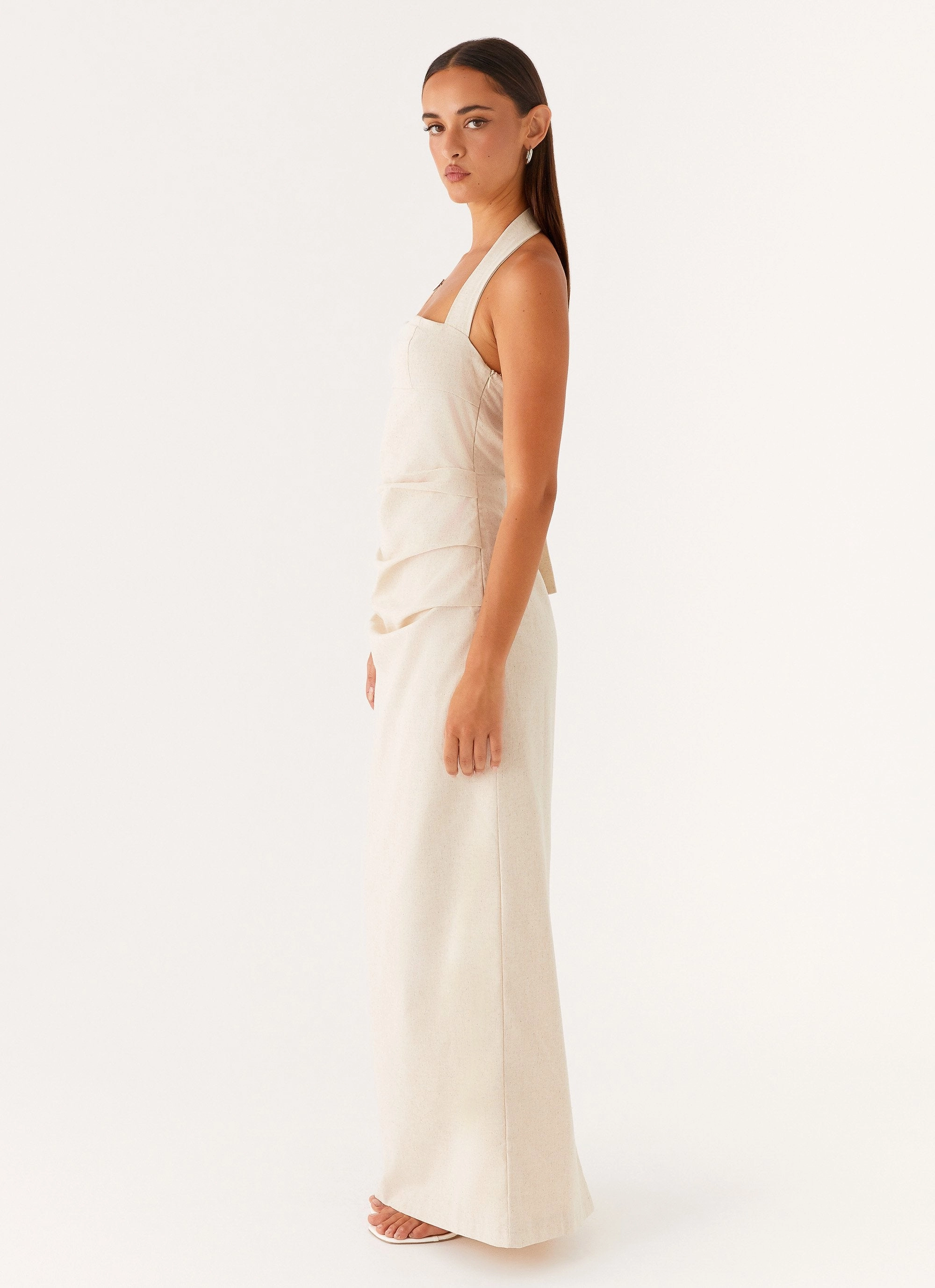 Mesh Soft All Gender Fit Rumour Has It Maxi Dress - Oatmeal