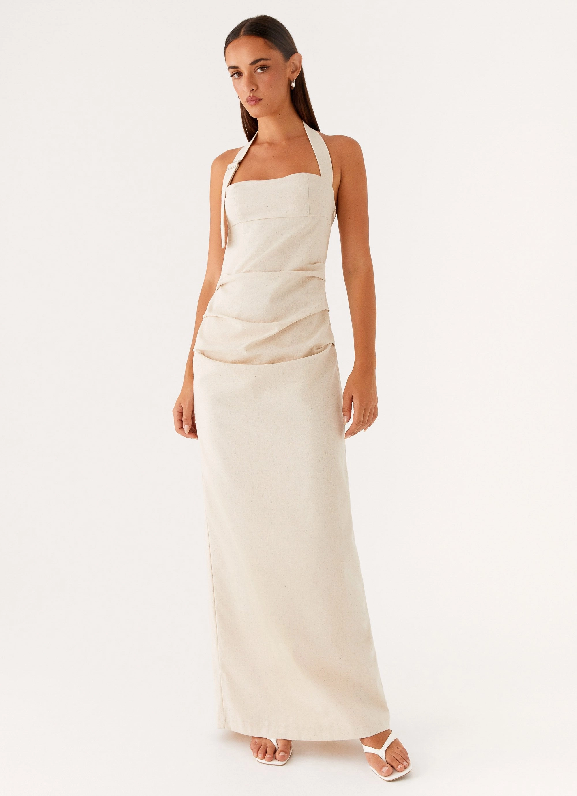 Love Blend Olive Tone Rumour Has It Maxi Dress - Oatmeal