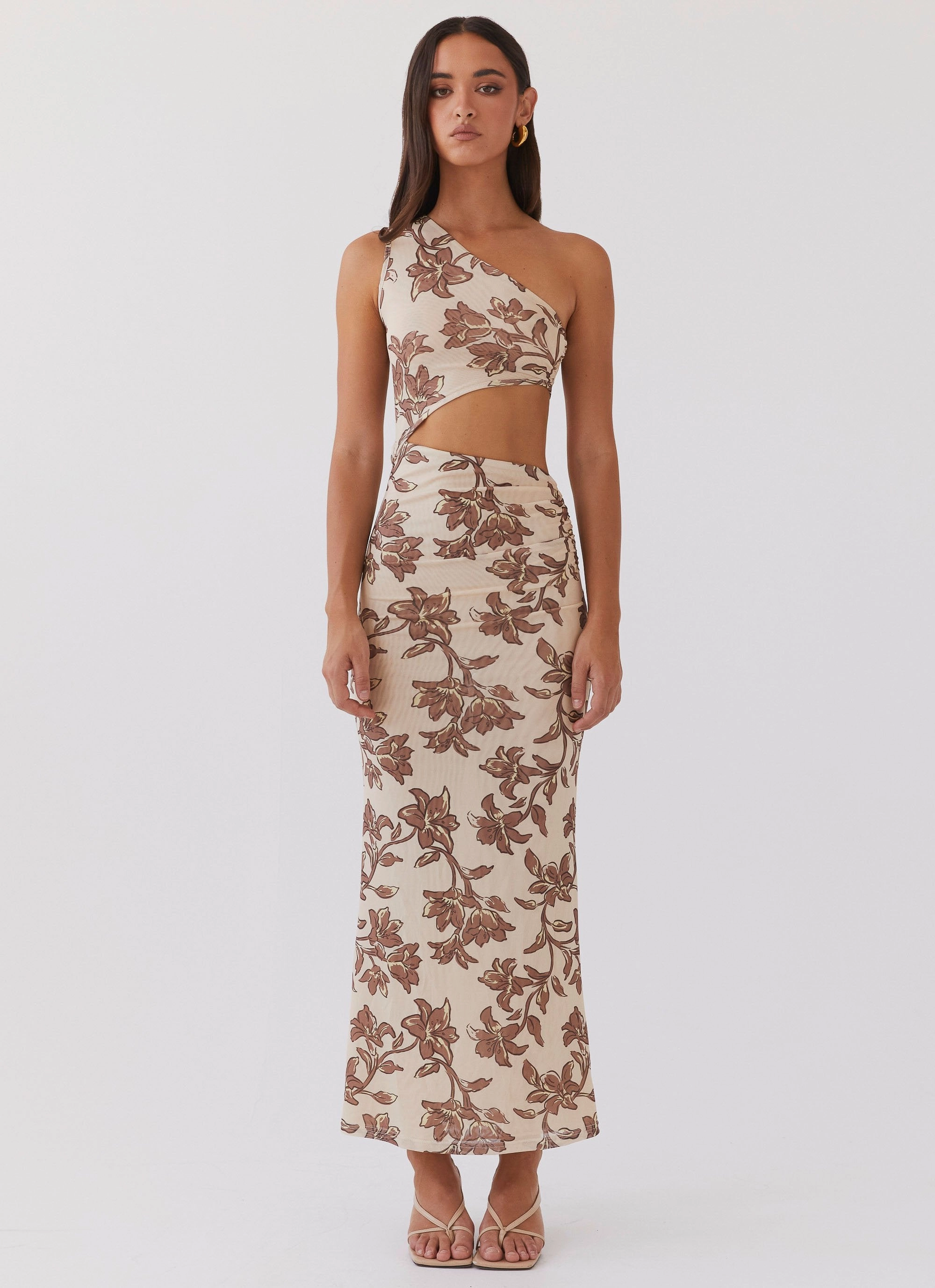 Shadows In The Sun Mesh Maxi Dress - Hazel Bloom Cool Palette Silky Finish
