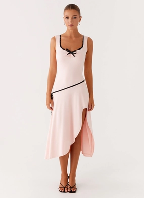 Subtle Texture Darlene Midi Dress - Pink