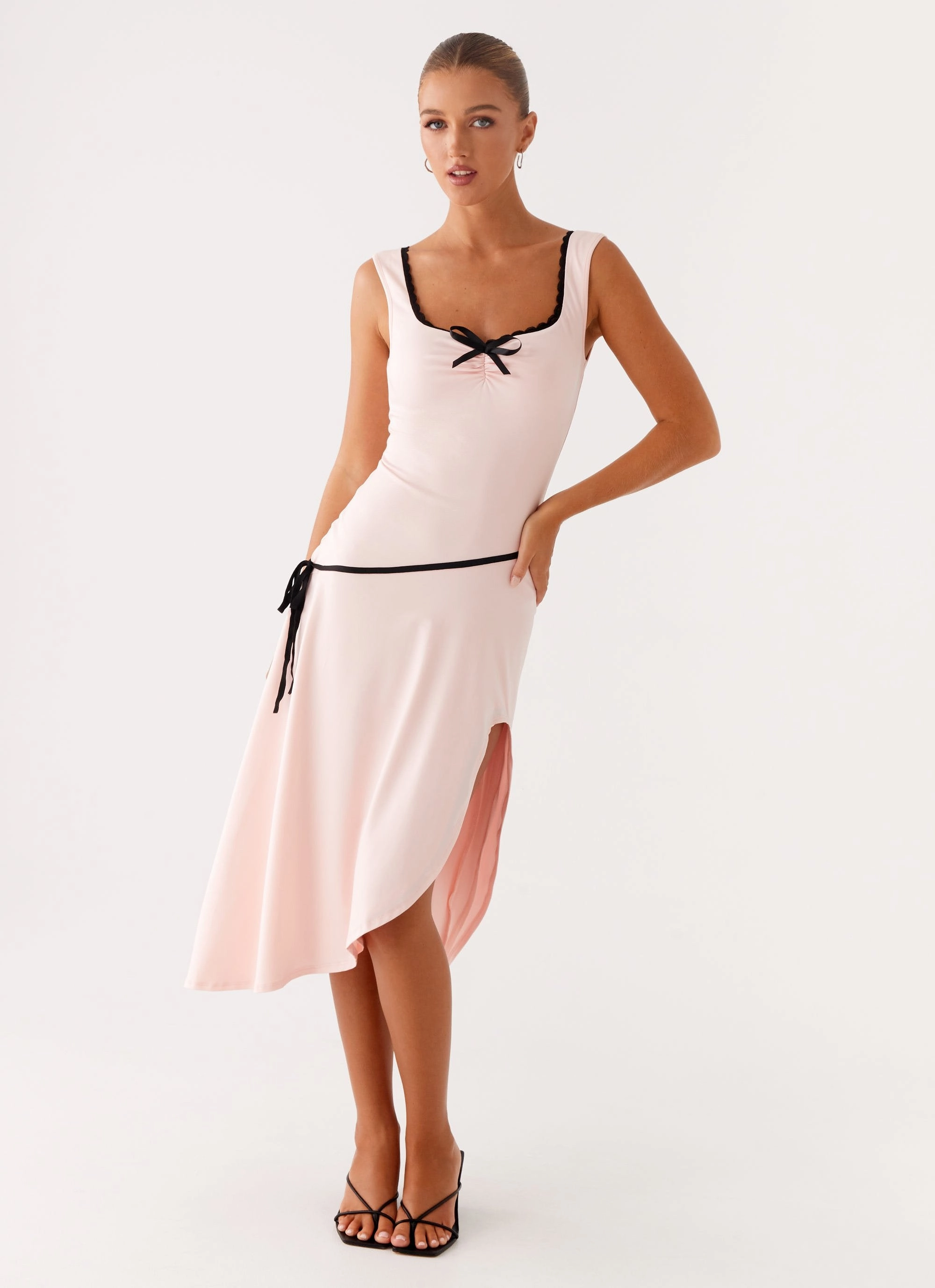 Sage Glow Perfectly Fitted Darlene Midi Dress - Pink
