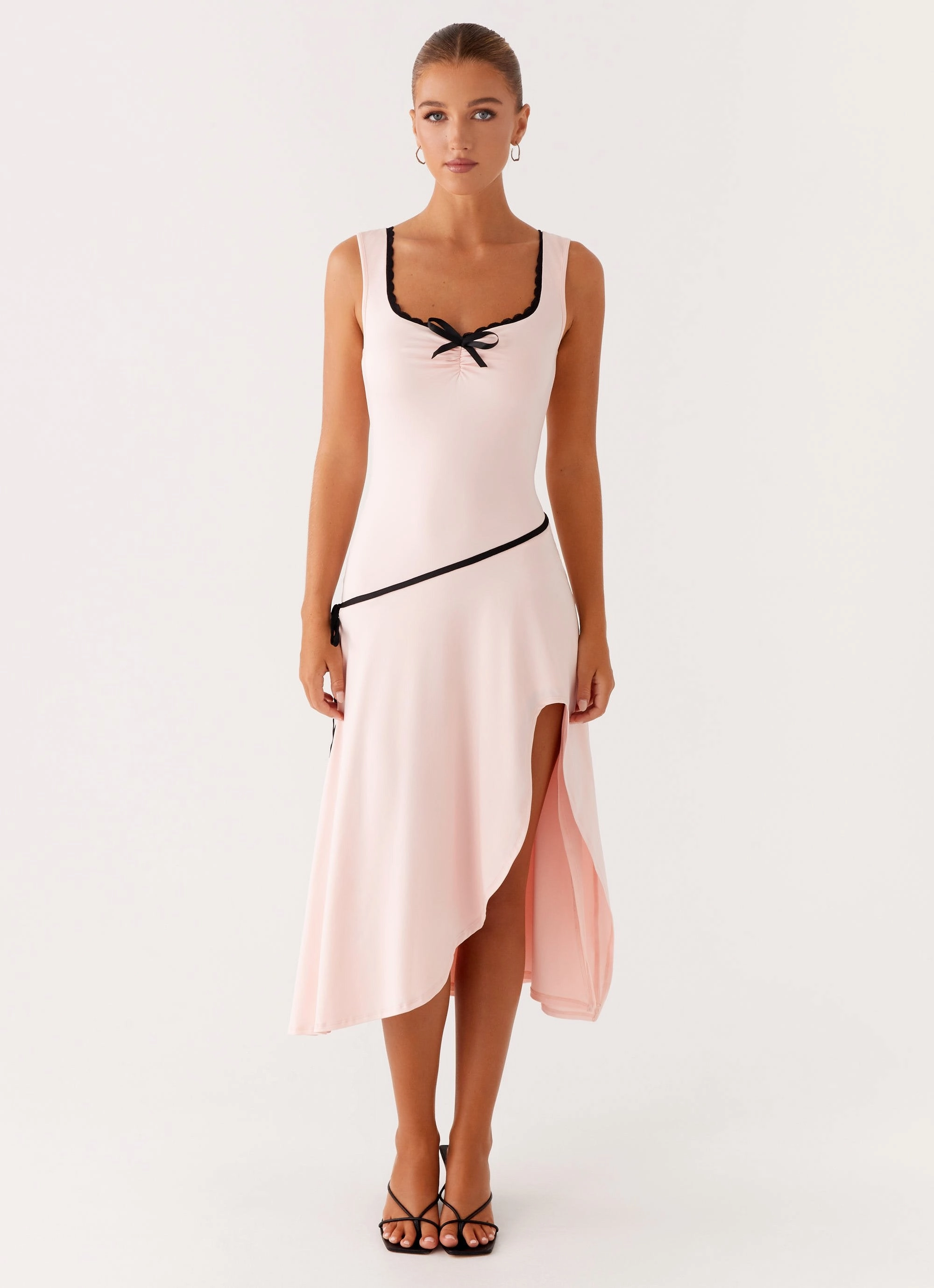 Subtle Texture Darlene Midi Dress - Pink