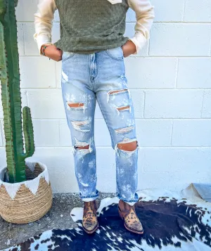 Darlin High Rise Distressed Vintage Straight(281VXY-MD)