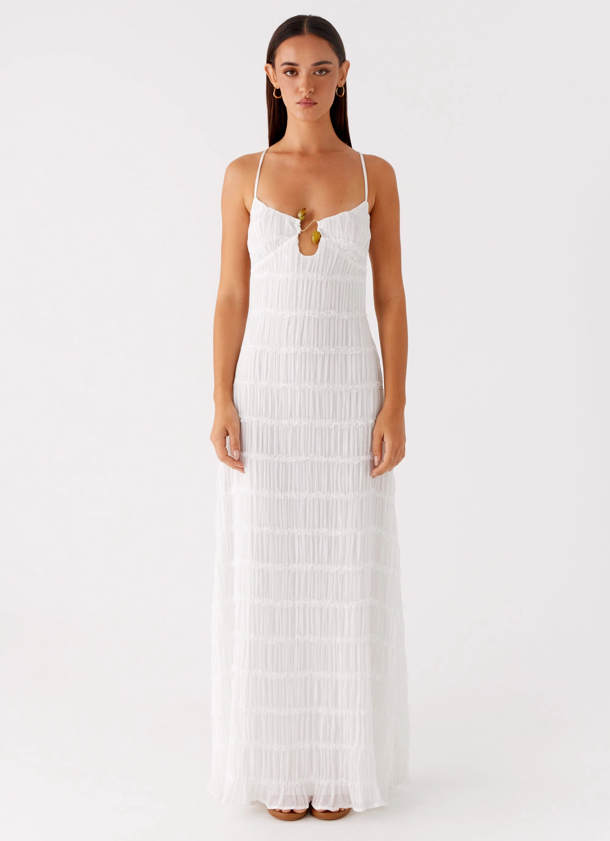 slim fit Darwin Maxi Dress - White