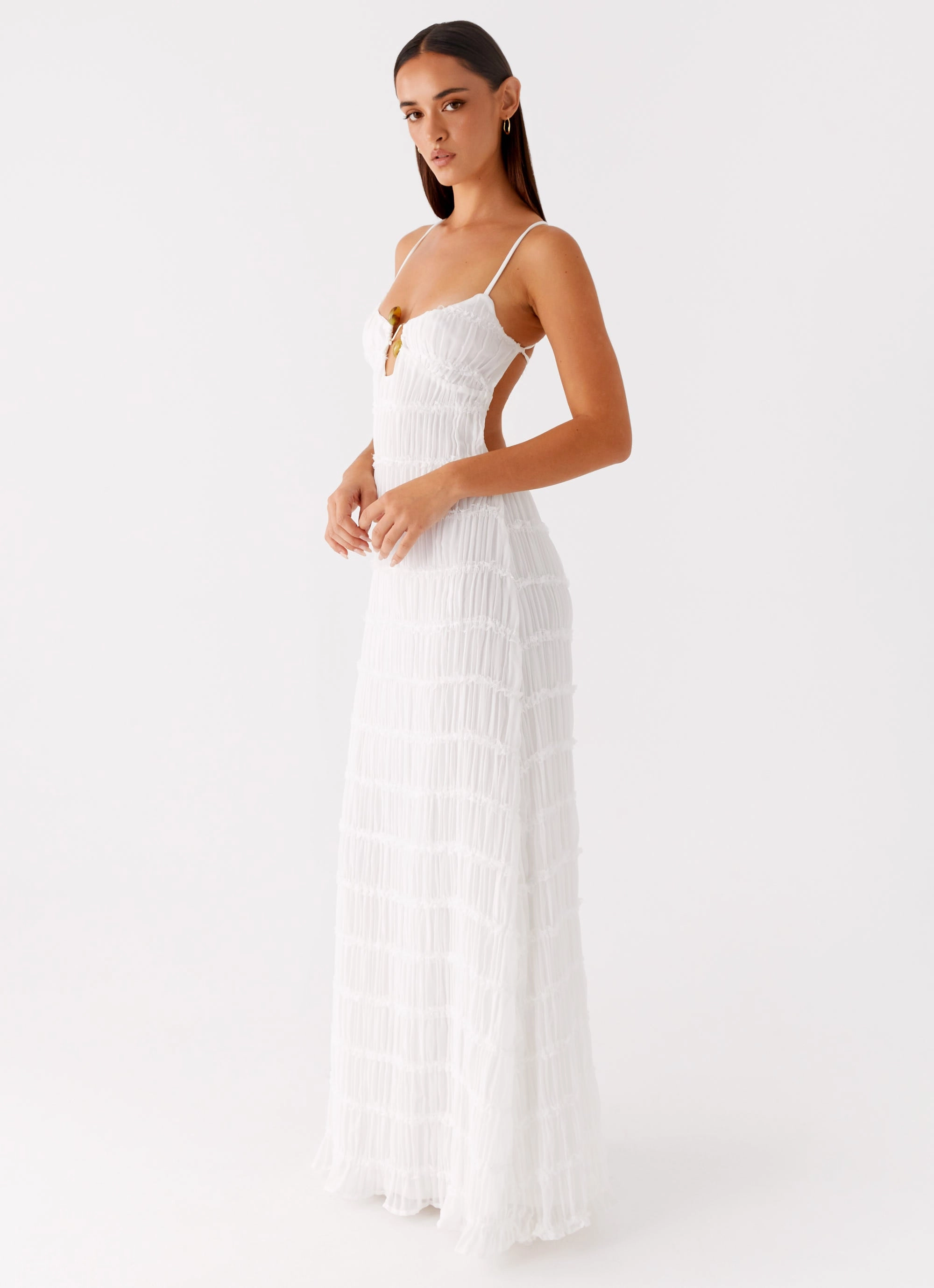 Darwin Maxi Dress - White Timeless Touch Subtle Detail