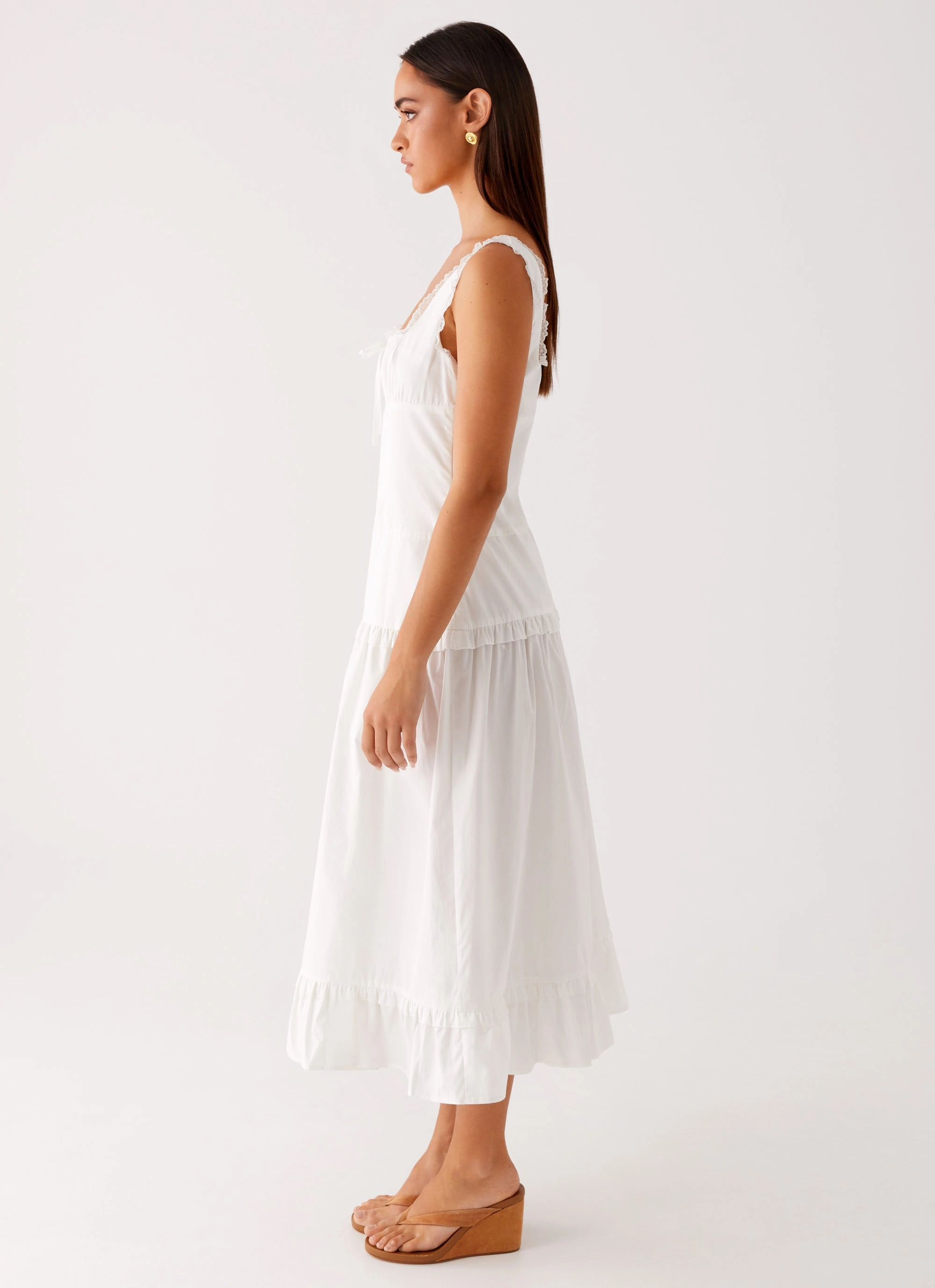 Contemporary Waist Quinn Midi Dress - White