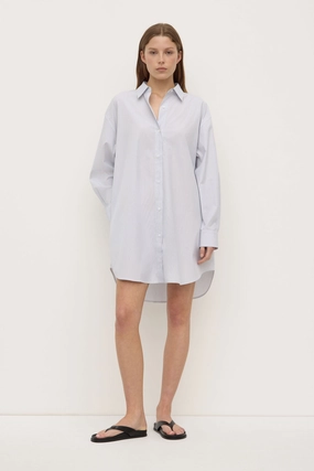 Cora Stripe Shirt Dress Luxe Comfort Empire-Waist