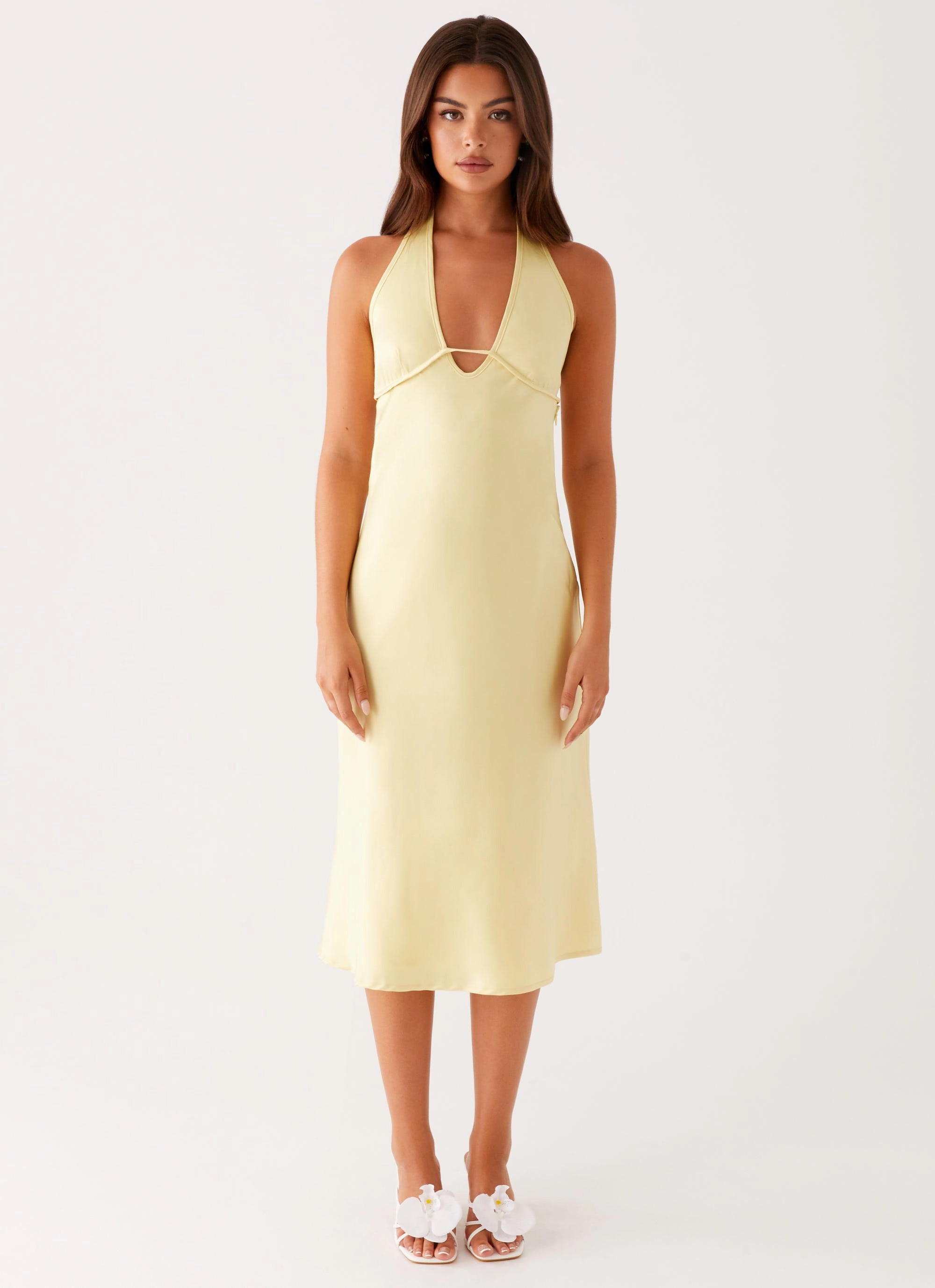 Davies Midi Dress - Yellow Pastel-Tone