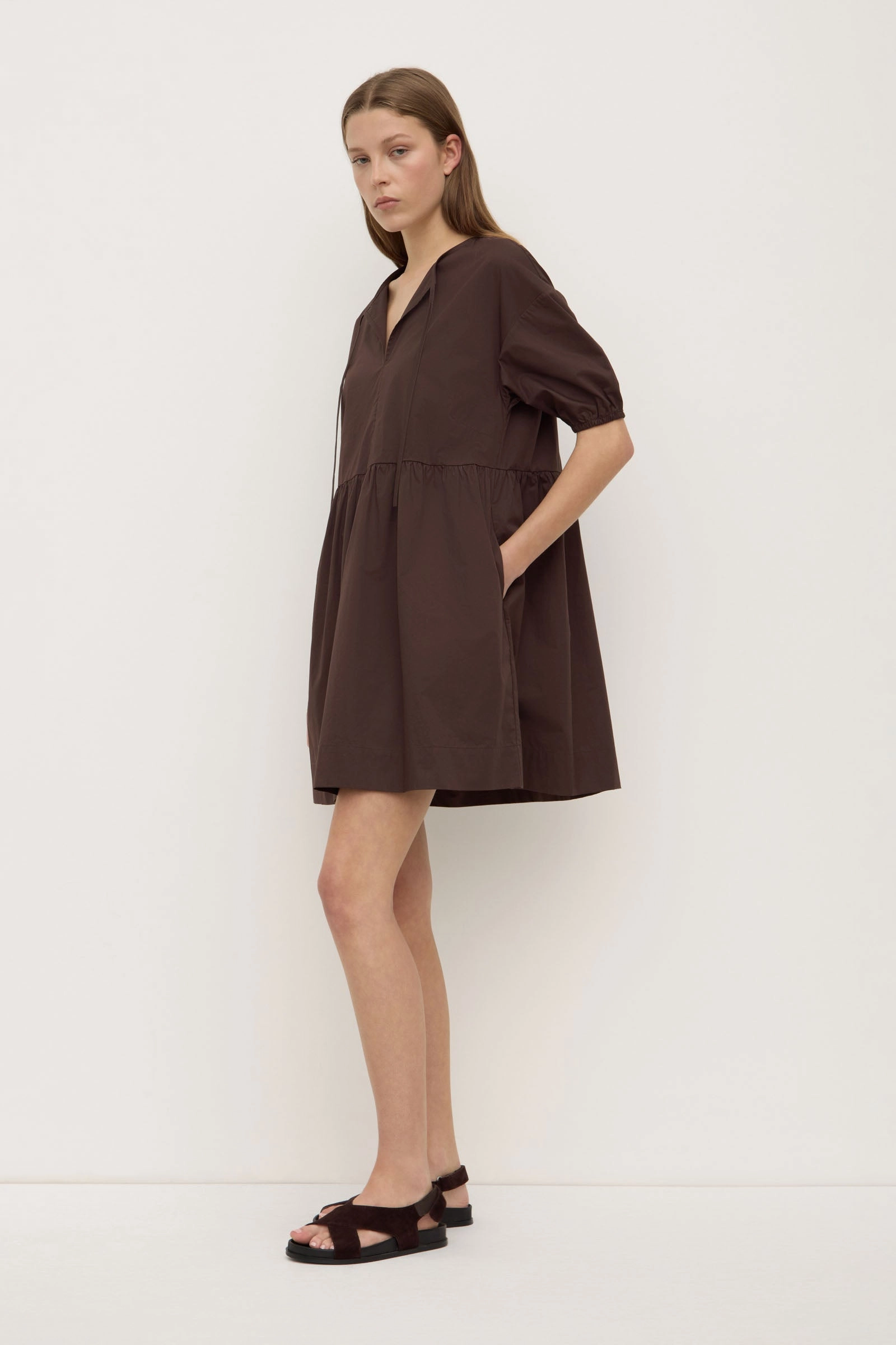 Sabine Mini Dress Bell-Sleeve Refined Style