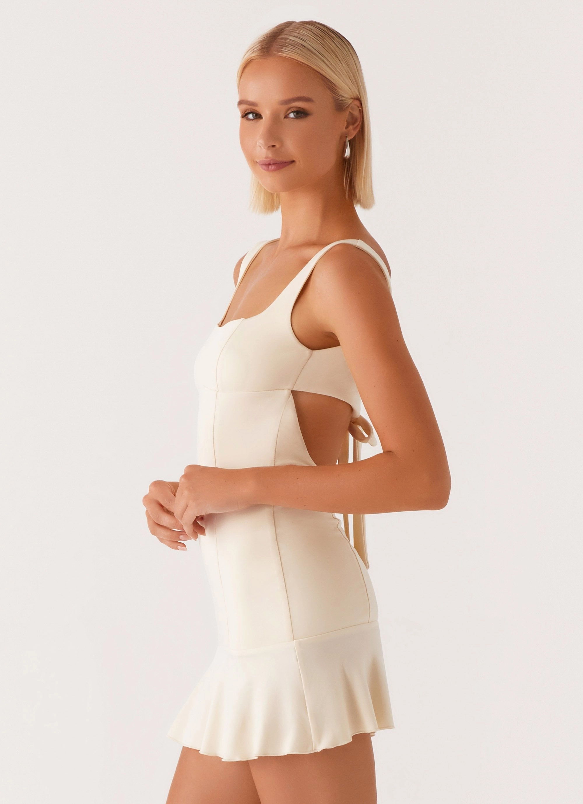 Floral Comfort Evening Chic Someone New Mini Dress - Yellow