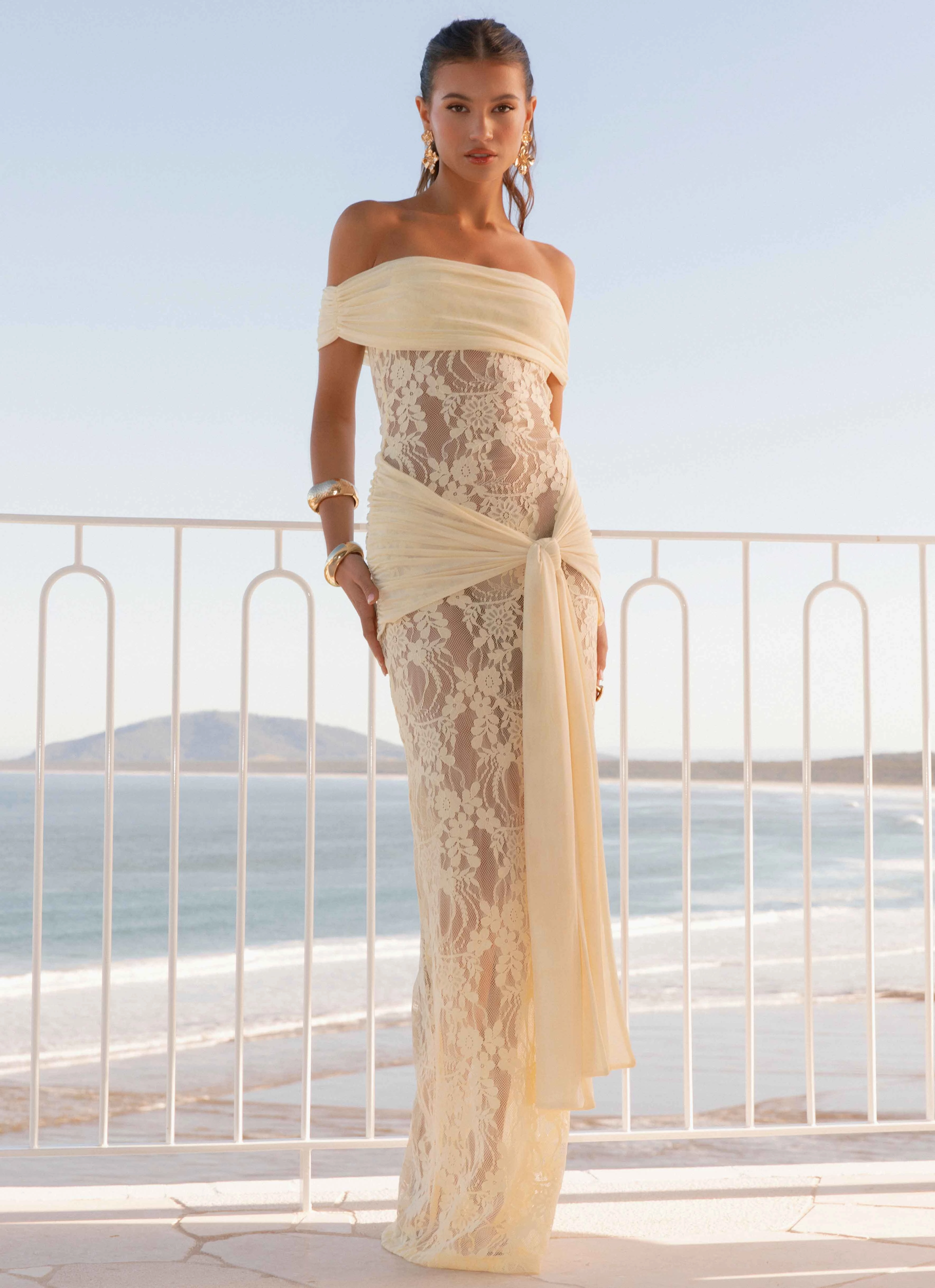 Gracie Twist Maxi Dress - Yellow Fresh Form