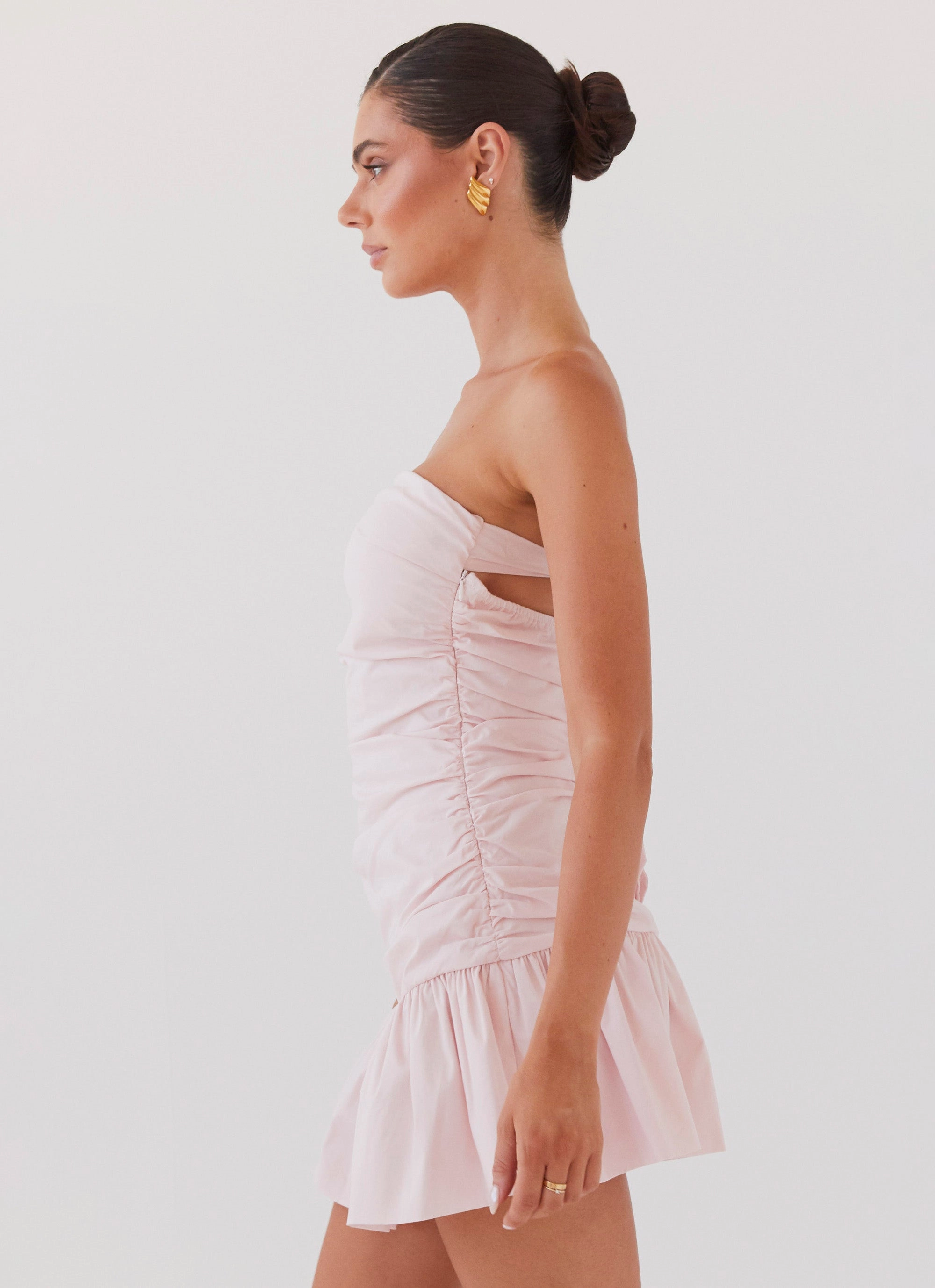 Dear Taylor Ruched Mini Dress - Pink Cloud Fashionable Style Trend Fit