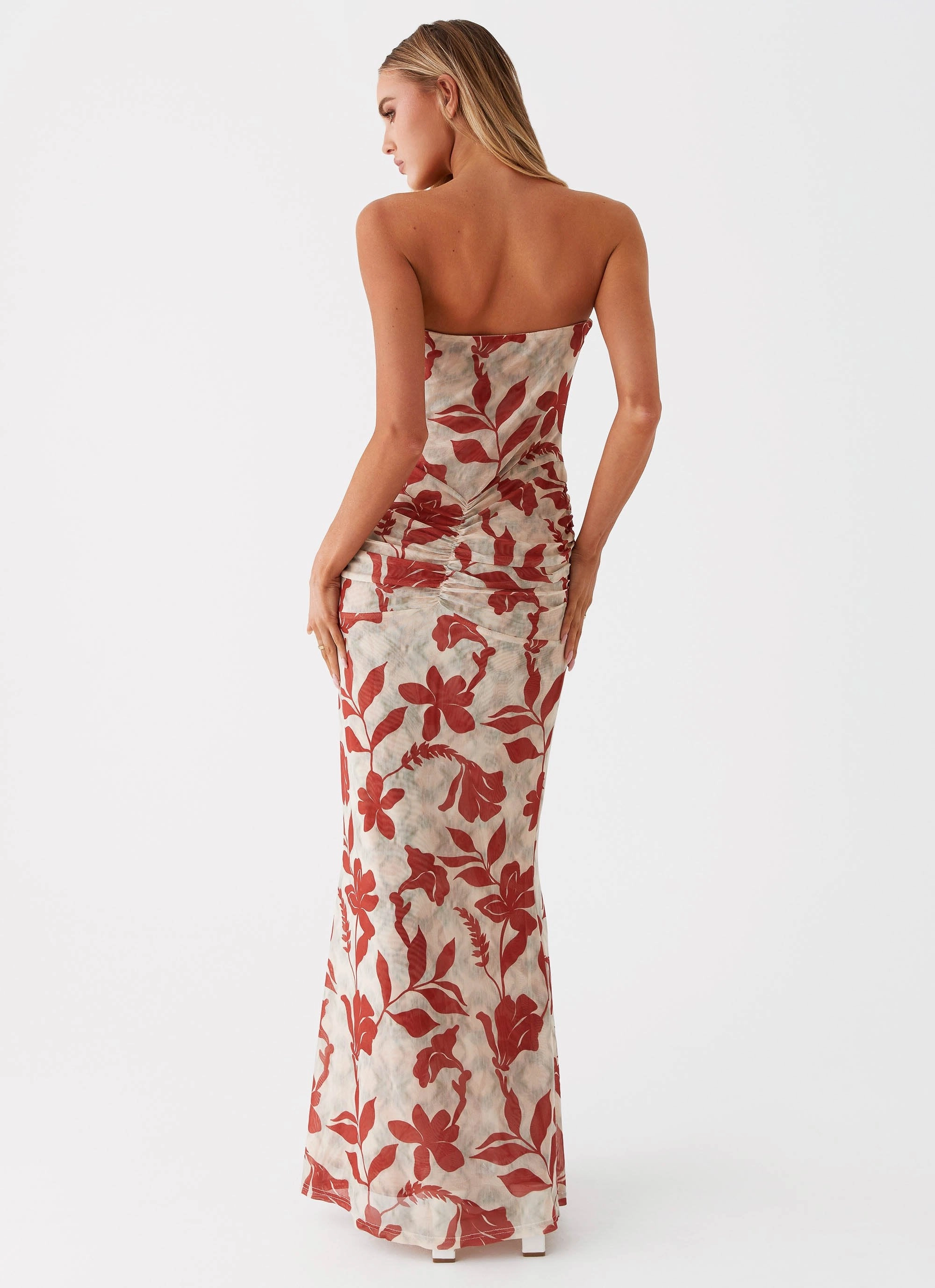 Elegant Style Relax Layers Dearest Maxi Dress - Red Green Floral
