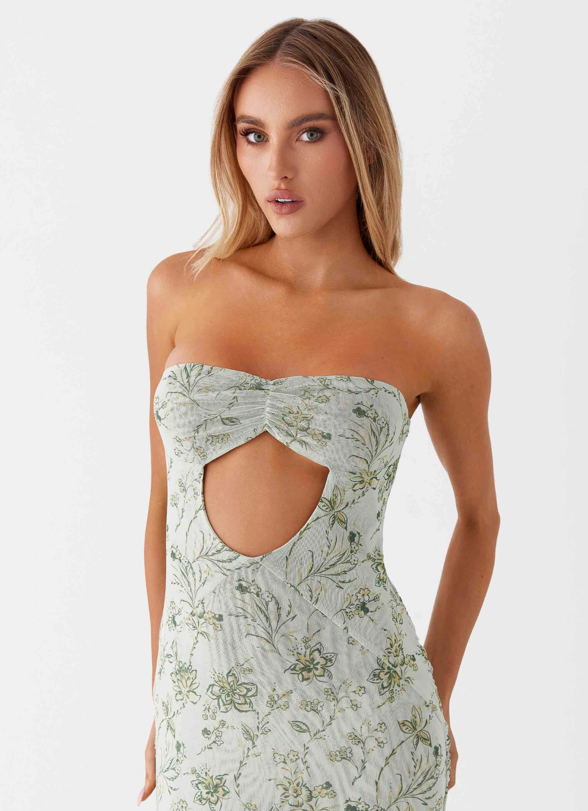 Dearest Maxi Dress - Sage Floral Polished Fit Textured Layers