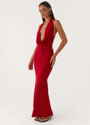 Simple yet chic gown Sleek Look Dedicated Maxi Dress - Red