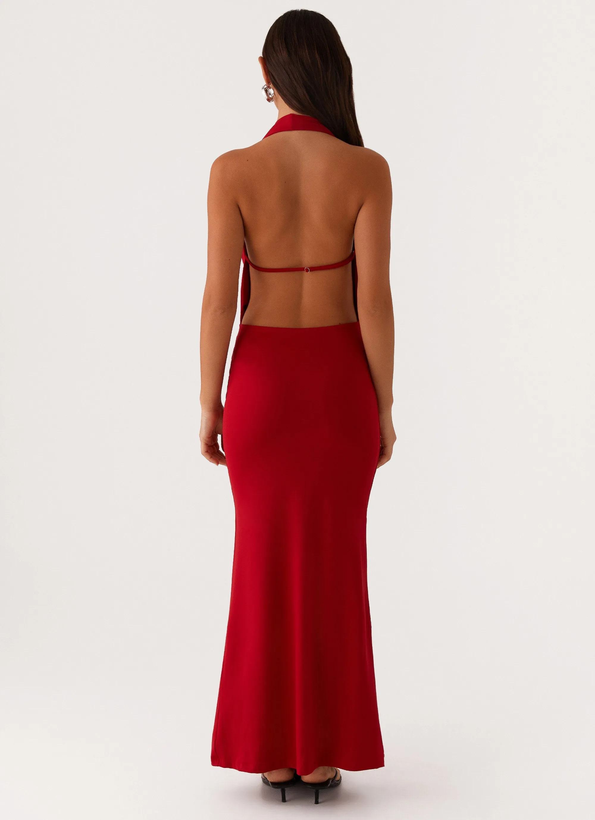 Night Style Sweetheart Cut Dedicated Maxi Dress - Red