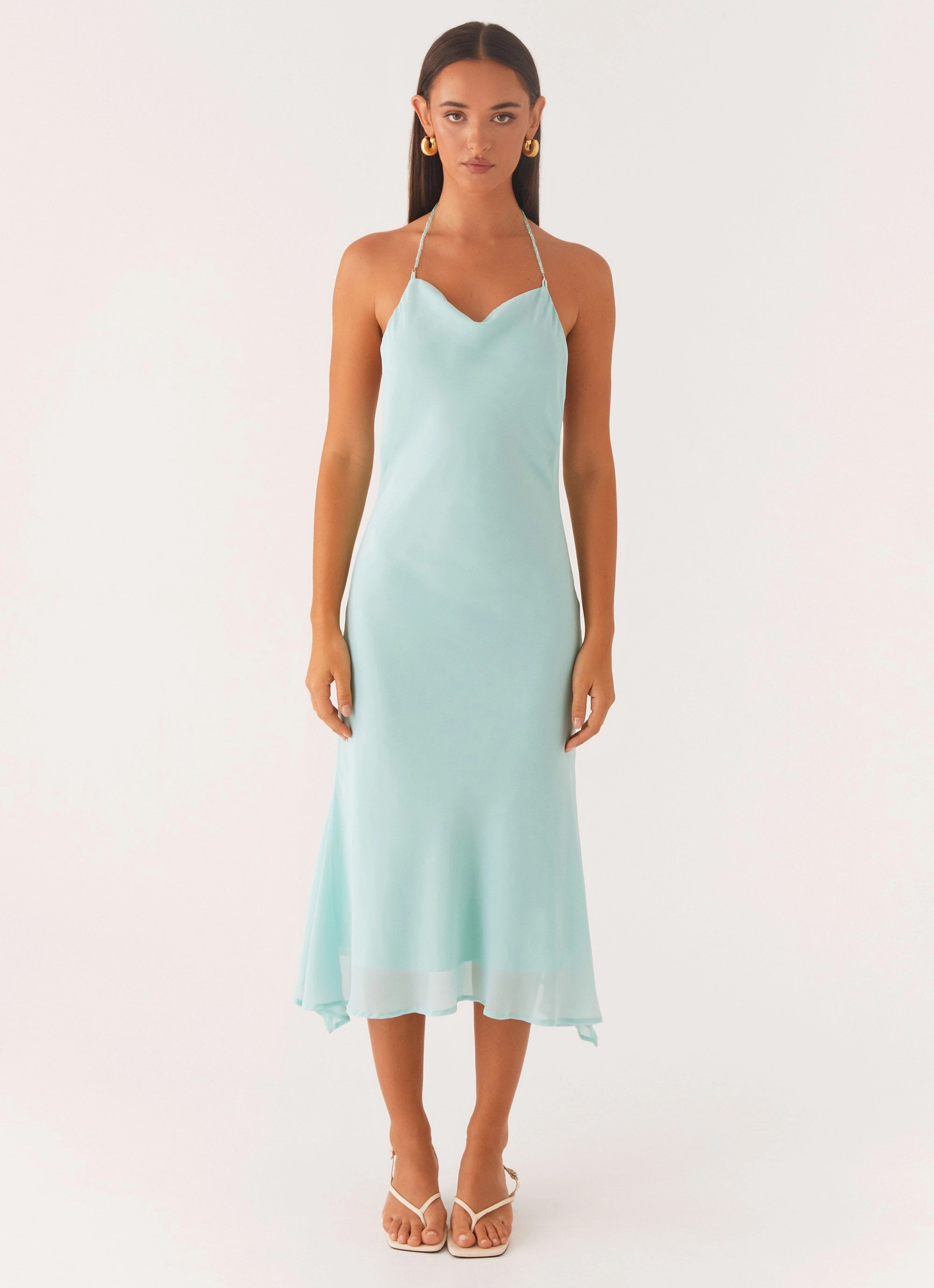 Deep Dive Midi Dress - Pale Blue Relaxed Layer Stream Cut