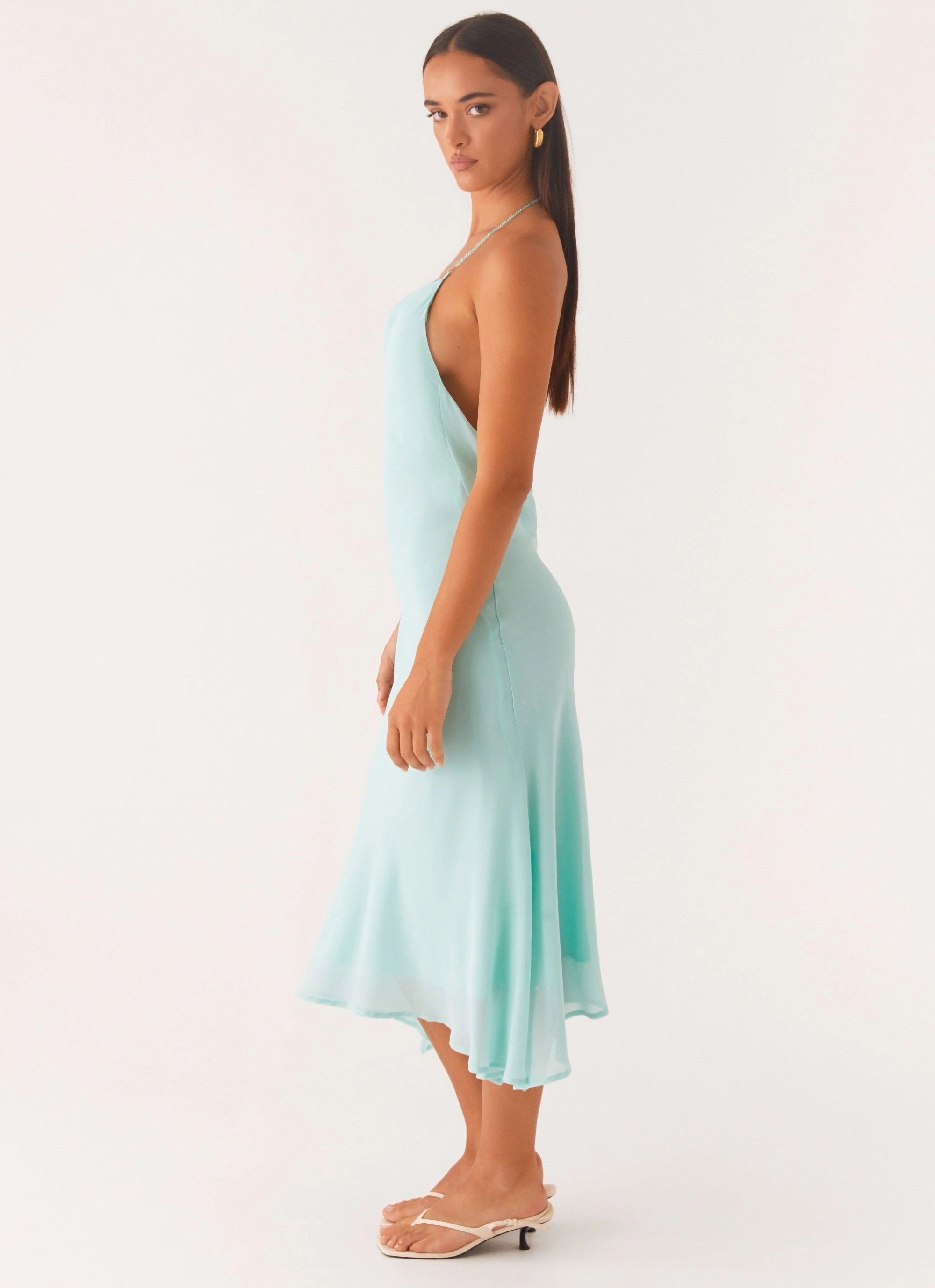 Deep Dive Midi Dress - Pale Blue Chic Energy Polished Mood