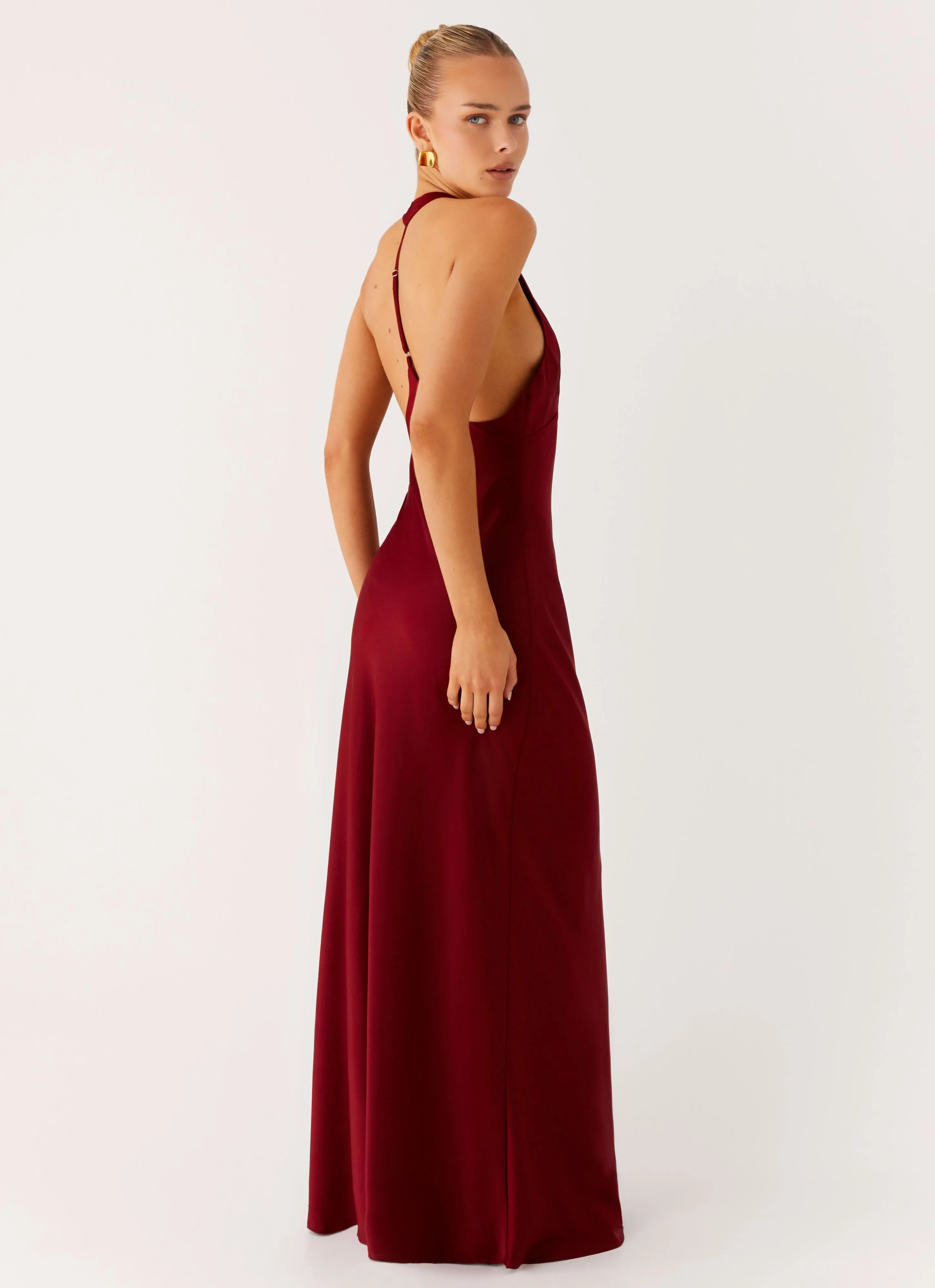 Cozy Design Angie Maxi Dress - Burgundy