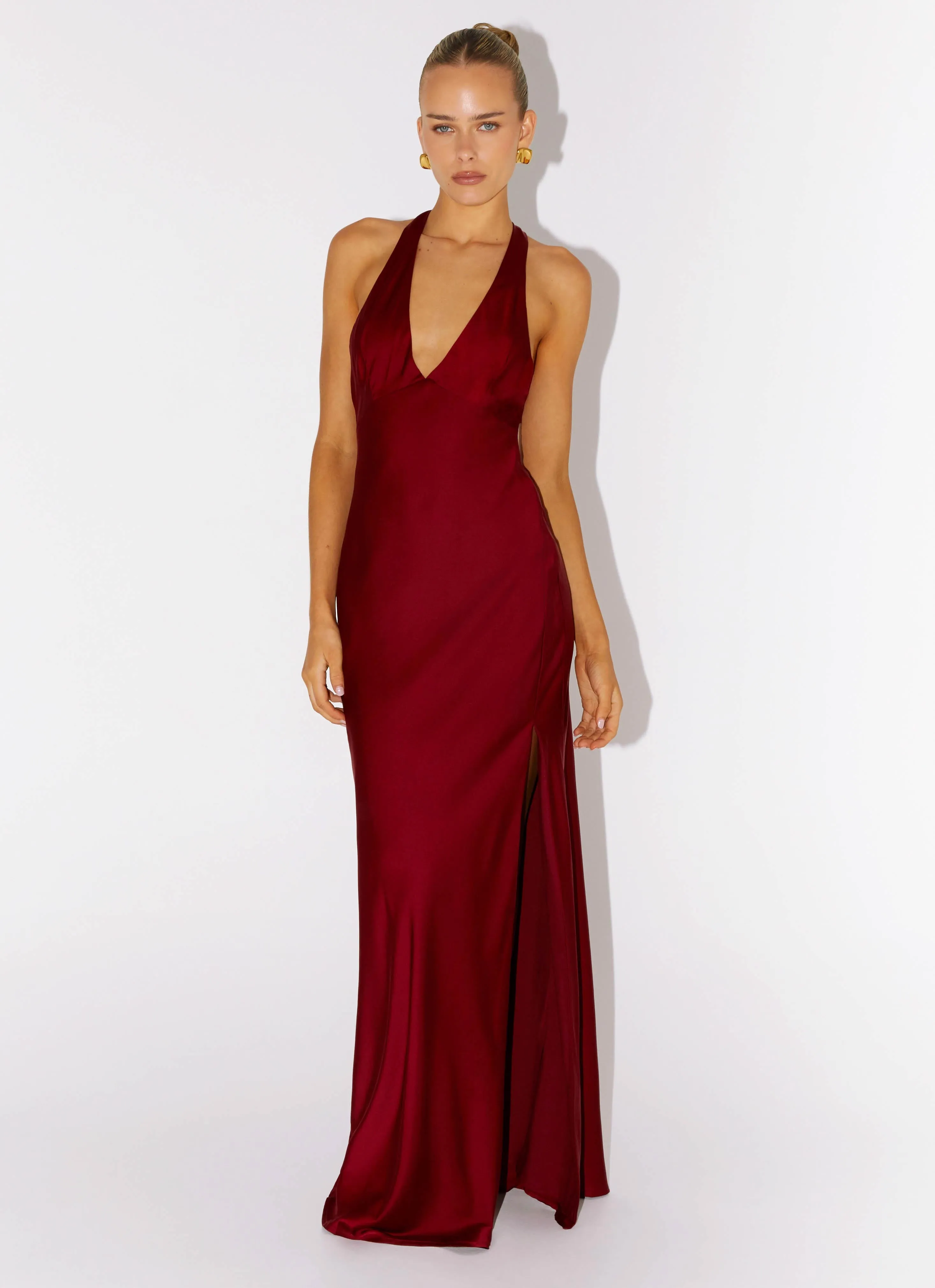 Angie Maxi Dress - Burgundy TaglessDesign Relax Tones