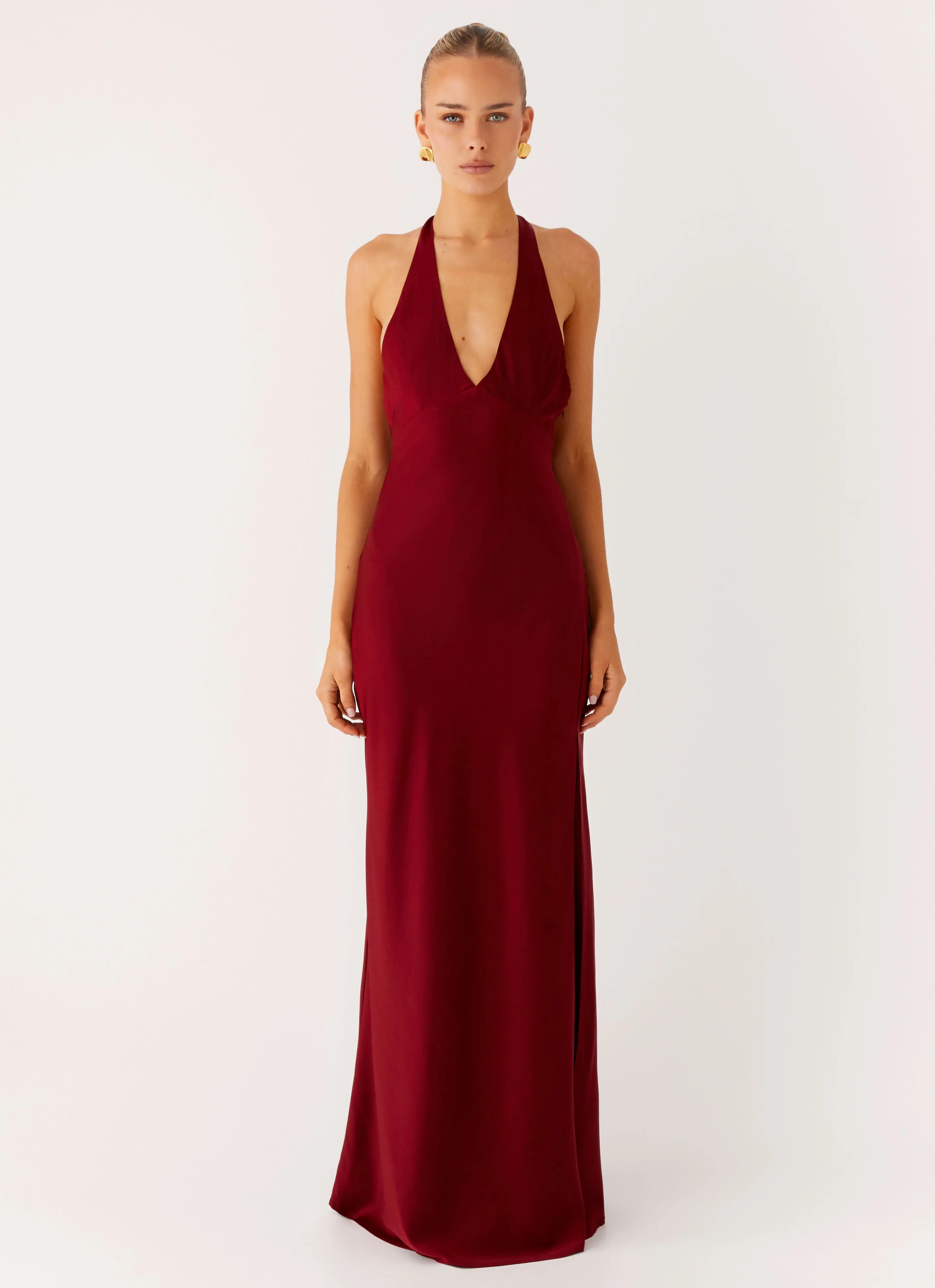 Snag-Resistant Angie Maxi Dress - Burgundy