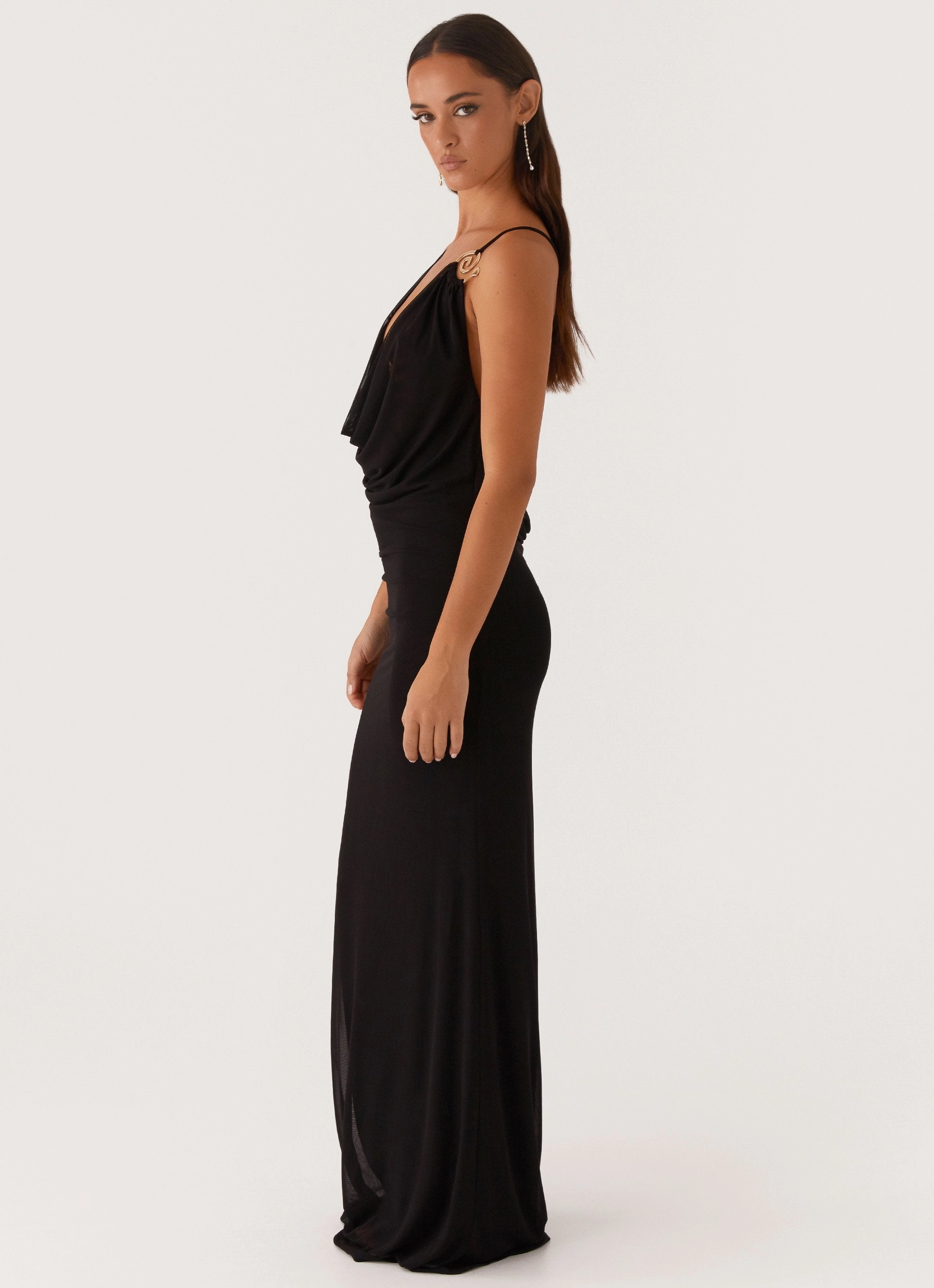 Game Player Maxi Dress - Black Romantic Soft