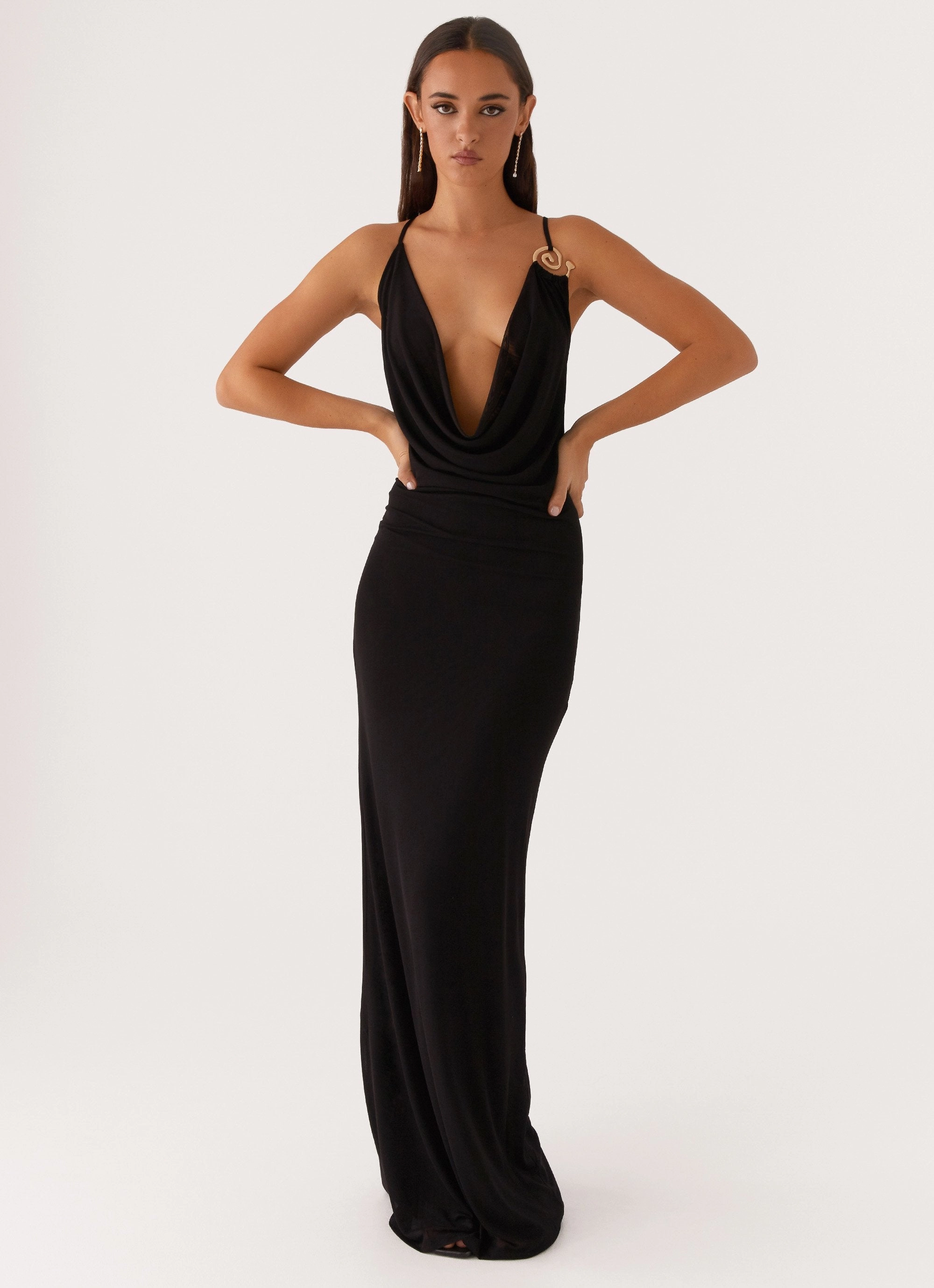 Work Ease Game Player Maxi Dress - Black