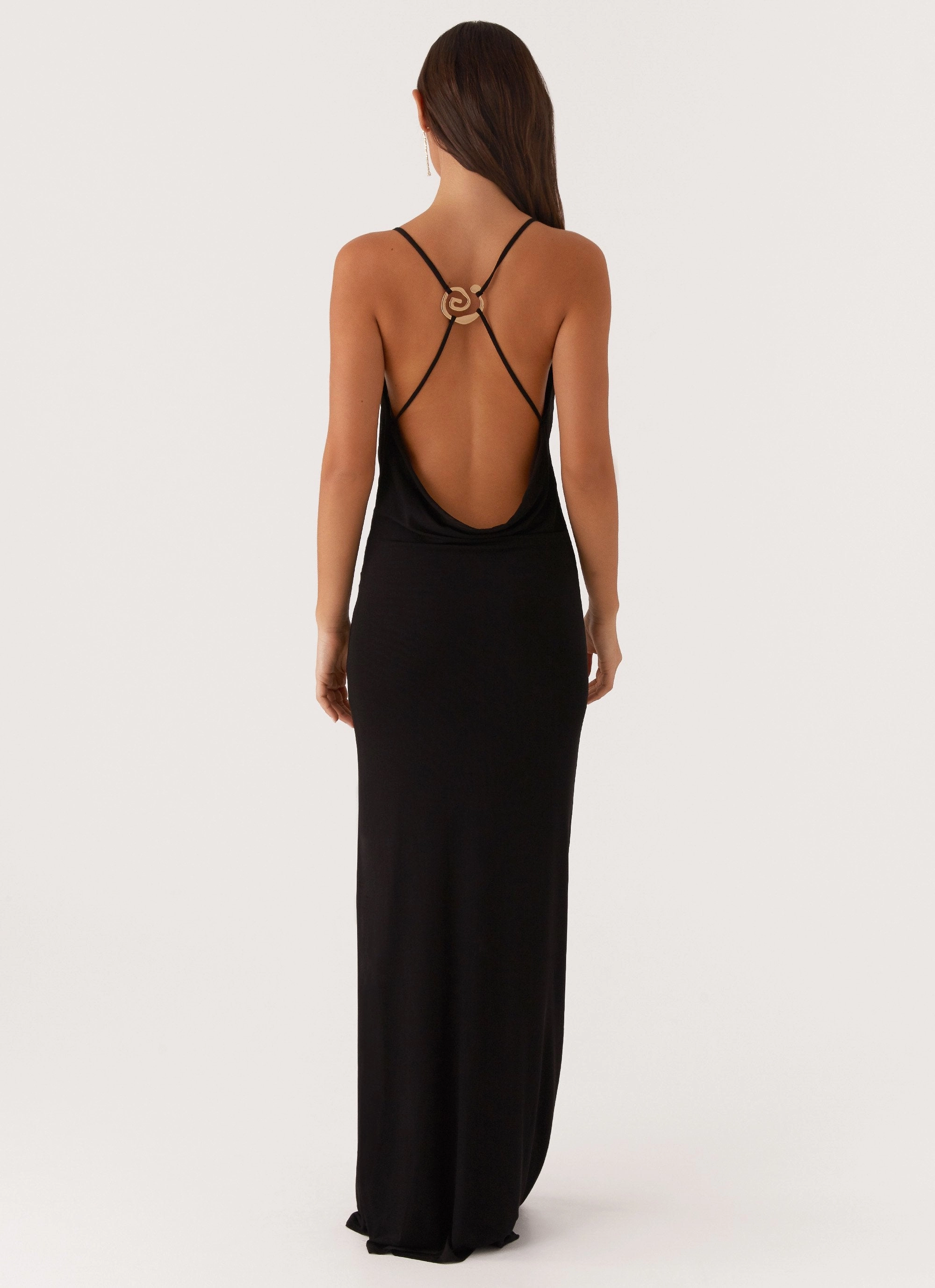 Dropped-Waist Game Player Maxi Dress - Black