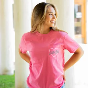 Delta Zeta Heart Pocket T-Shirt - Pink