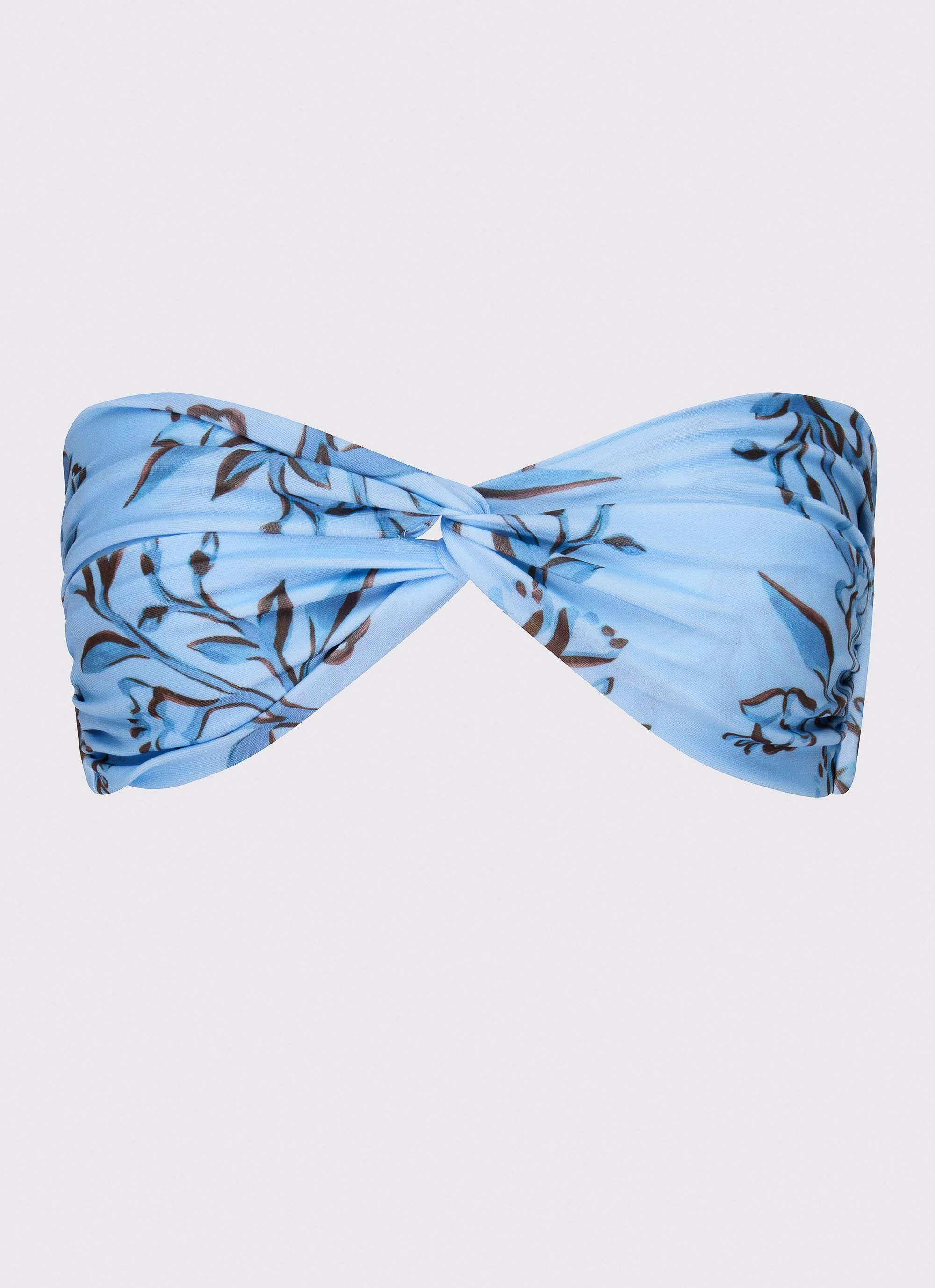 Delta Bandeau Bikini Top - Blue Floral Print Durable Closure