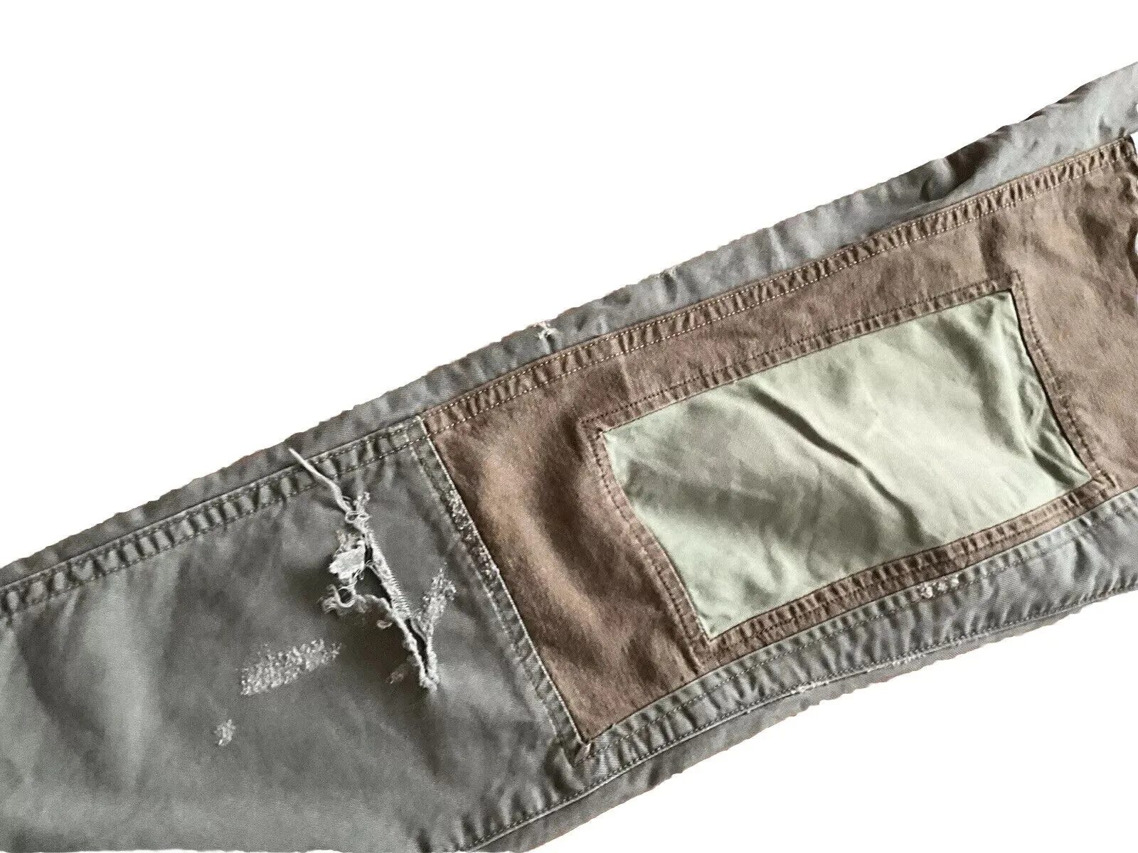 Denim &Supply Ralph Lauren Patchwork Distresssed Overalls in Khaki Jumpsuit Sz S ladies