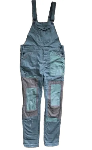 Denim &Supply Ralph Lauren Patchwork Distresssed Overalls in Khaki Jumpsuit Sz S ladies