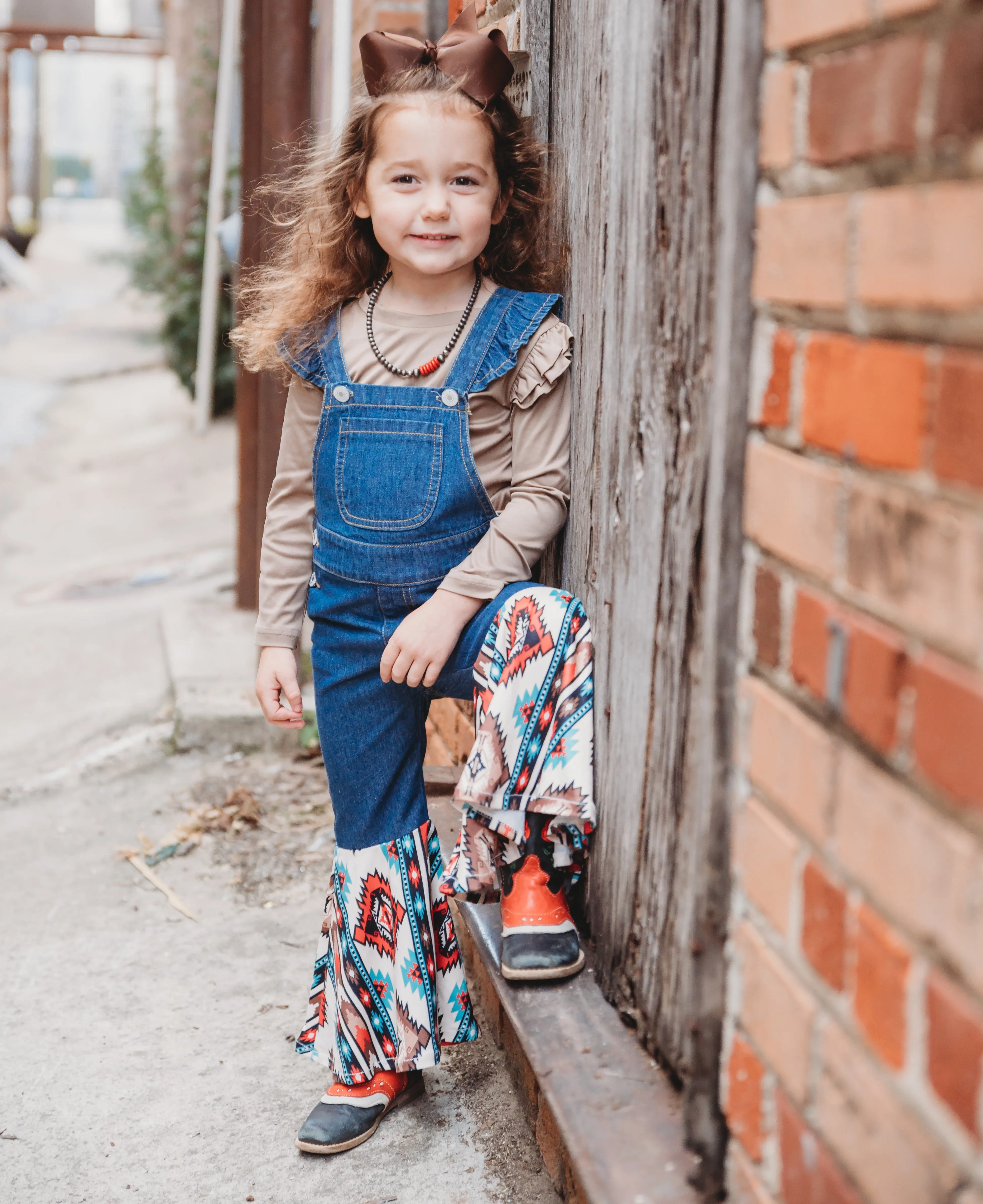 Denim and Aztec Overalls Toddler (2T-5T)