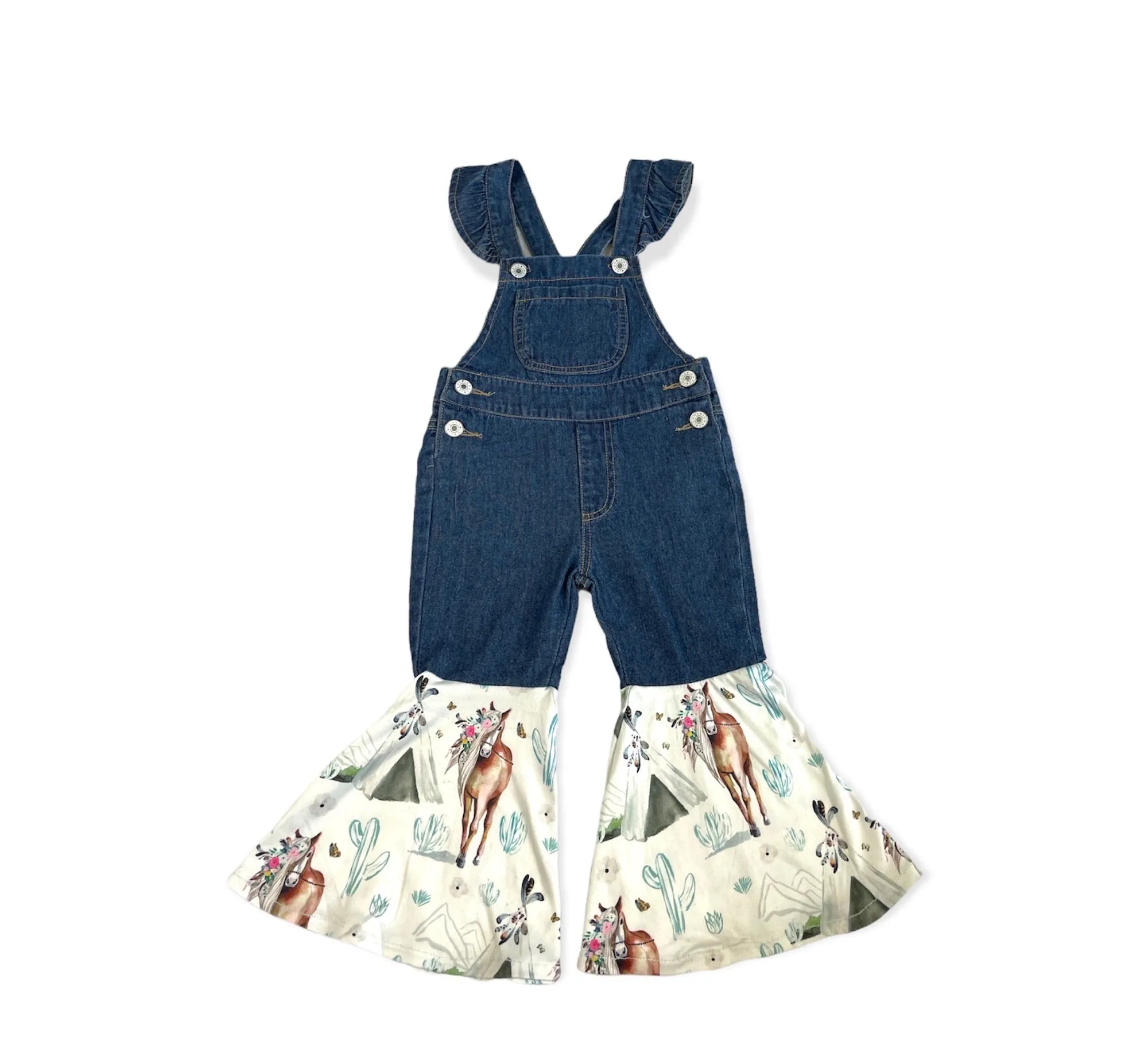 Denim and TeePee Overalls Kid (6-7)