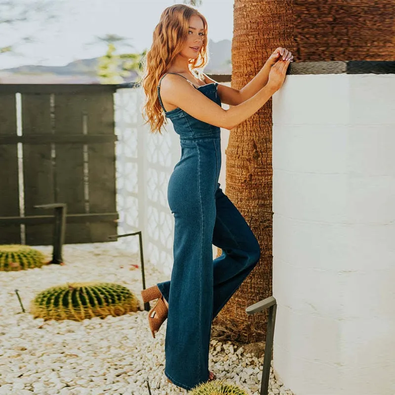 Denim  Flare Jumpsuit