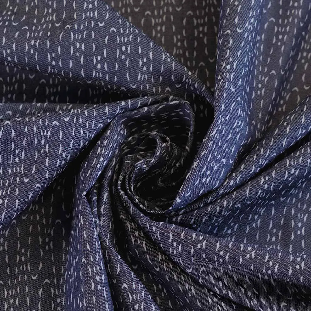 Denim Print Casted Loops Cotton Woven Fabric by Art Gallery Fabrics Sample