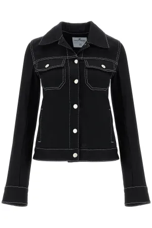 denim trucker jacket for 324DBL208DE0020 BLACK/WHITE