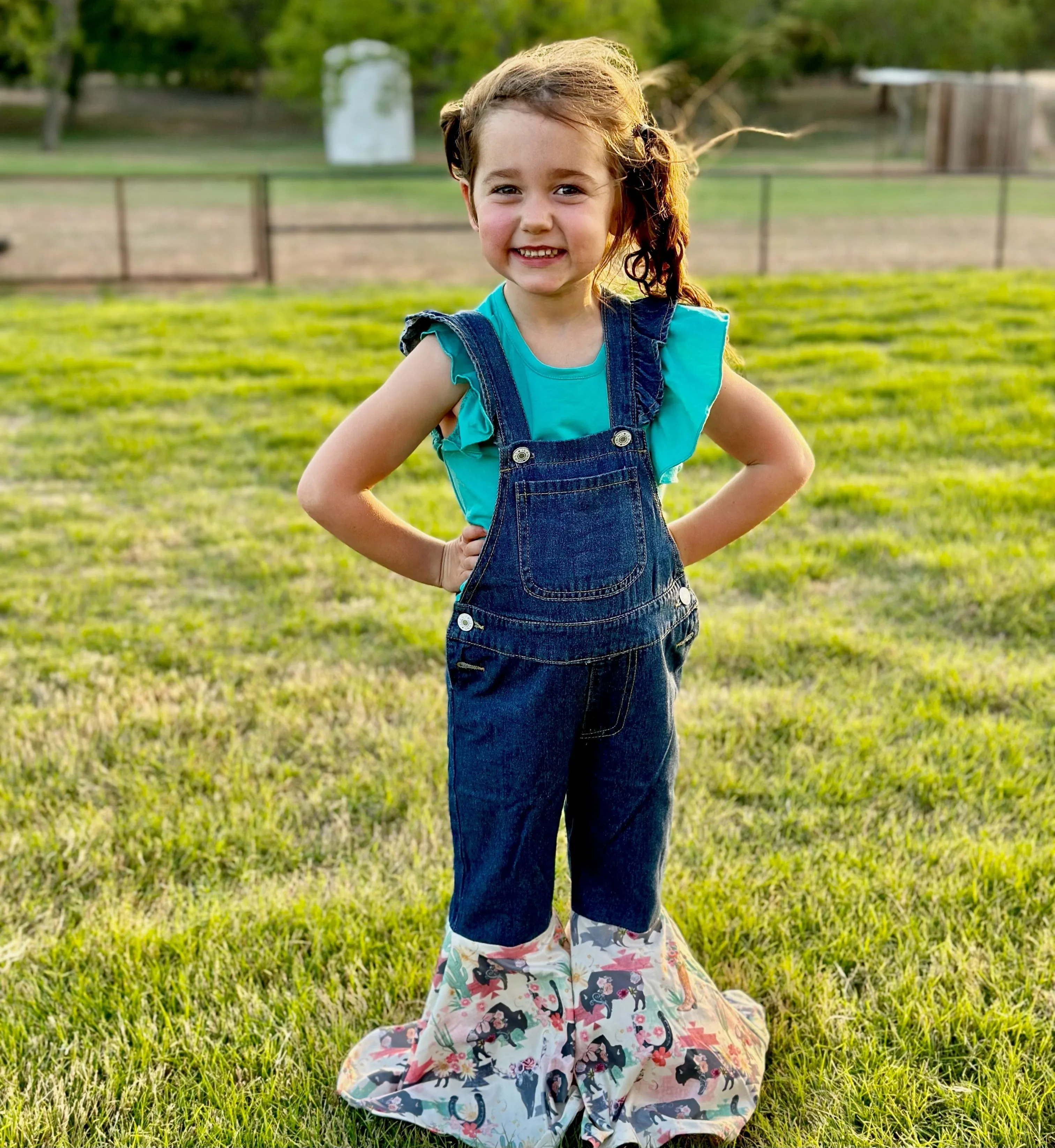 Denim Wild Buffalo Overalls Kids (6-7)