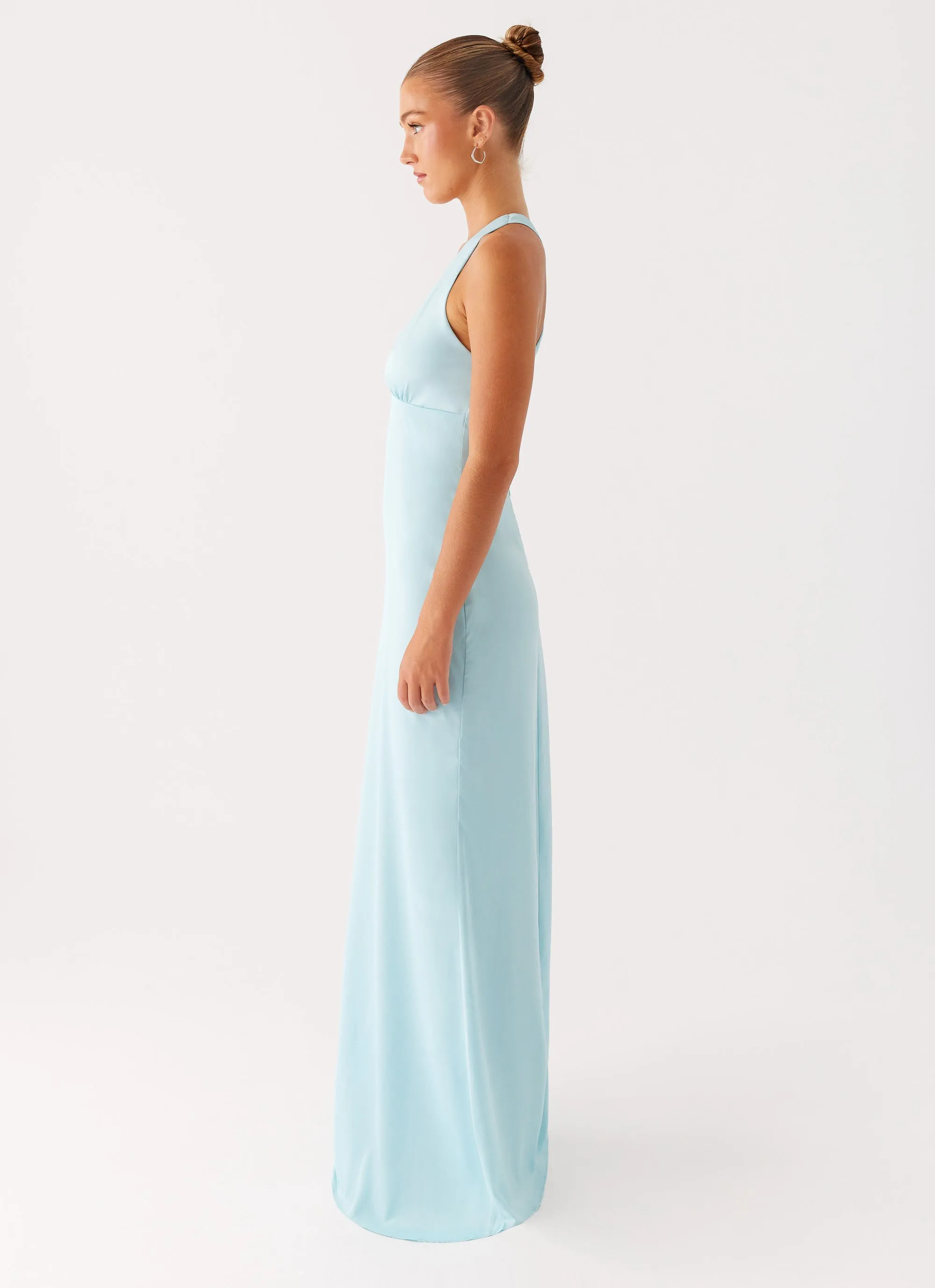 Non-Iron Balanced Lines Desi Halterneck Maxi Dress - Mint
