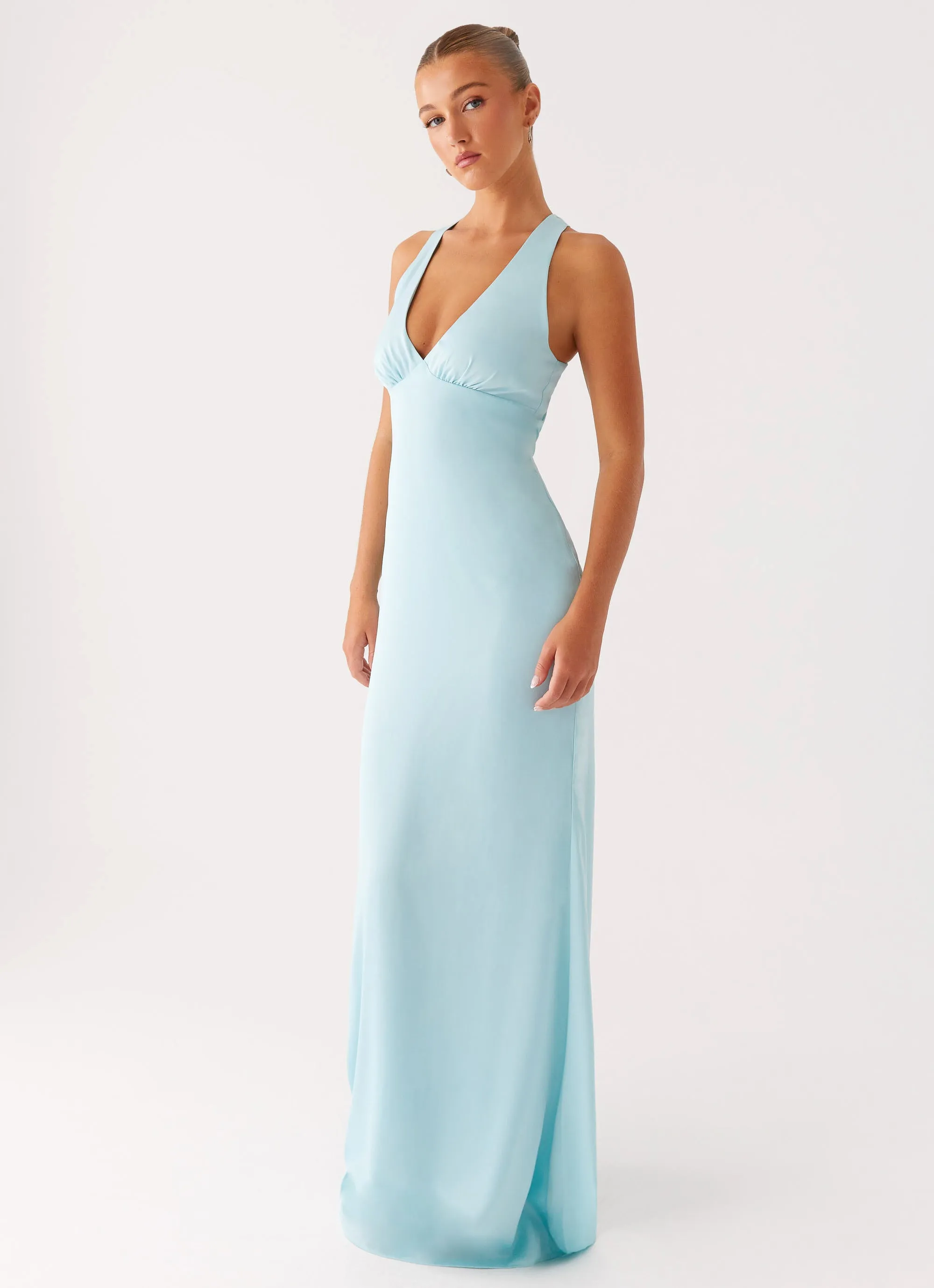 Desi Halterneck Maxi Dress - Mint Shared Moment Elegant Waistband