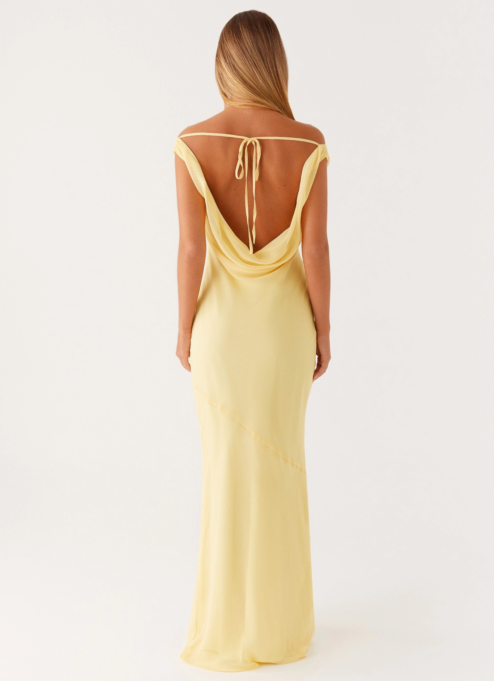Chic and Elegant Brittany Chiffon Maxi Dress - Pastel Yellow