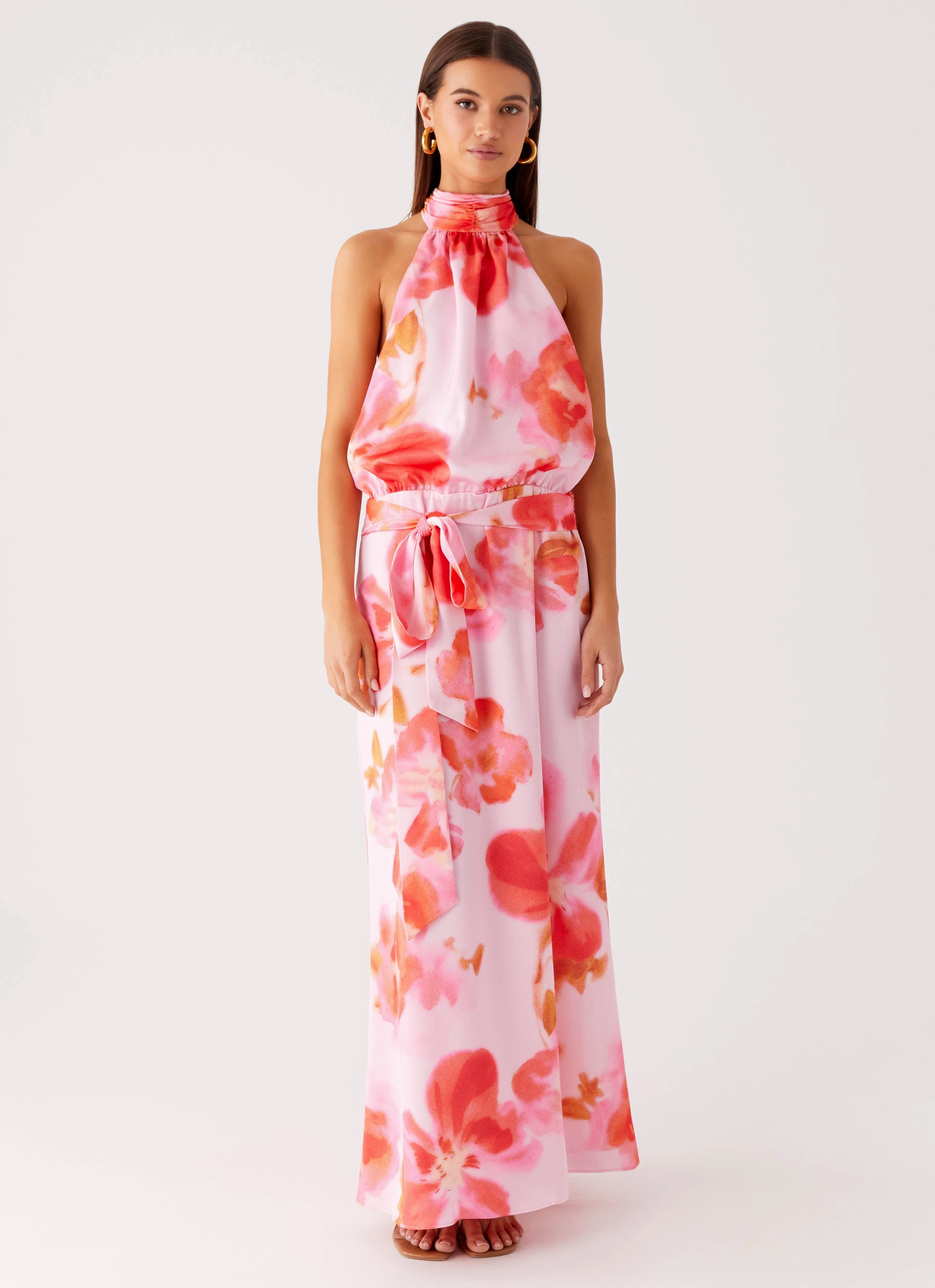 Diablo Backless Maxi Dress - Blushing Blossom spring fresh